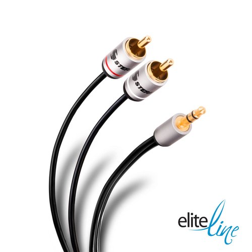 Cable ultra delgado plug 3,5 mm a 2 plug RCA de 1,8 m