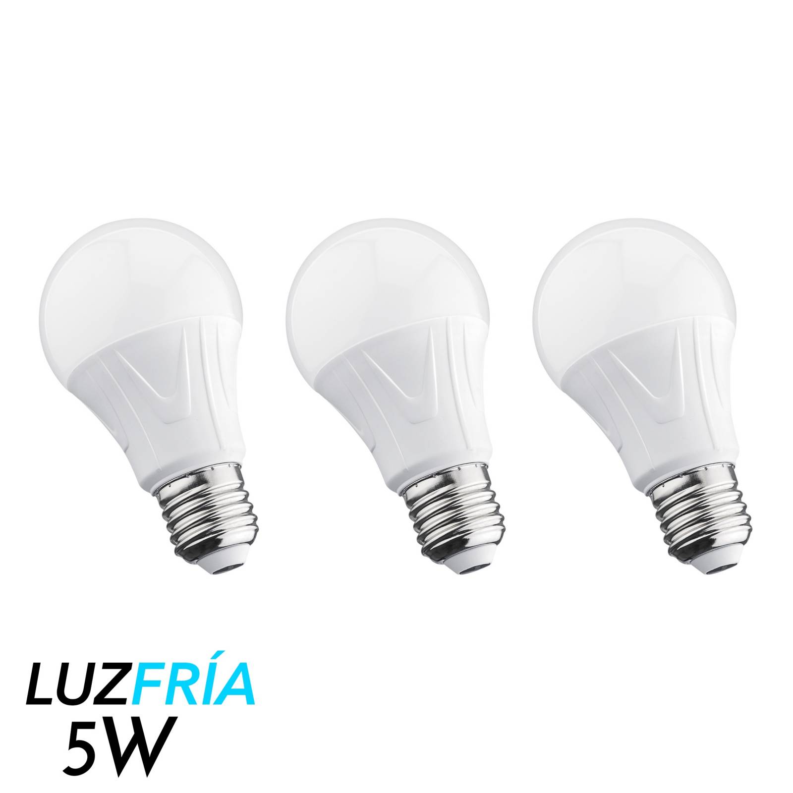 3 focos LED de luz fría, 5 W