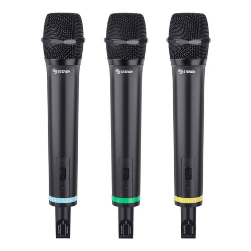 Sistema profesional de 4 micrófonos inalambricos VHF