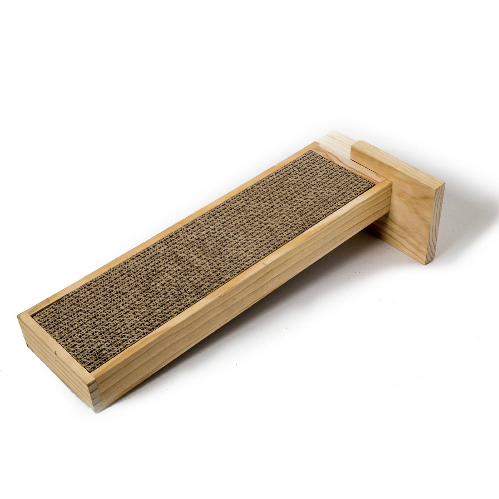 Rascador de cartón y madera natural Scratch Inclined
