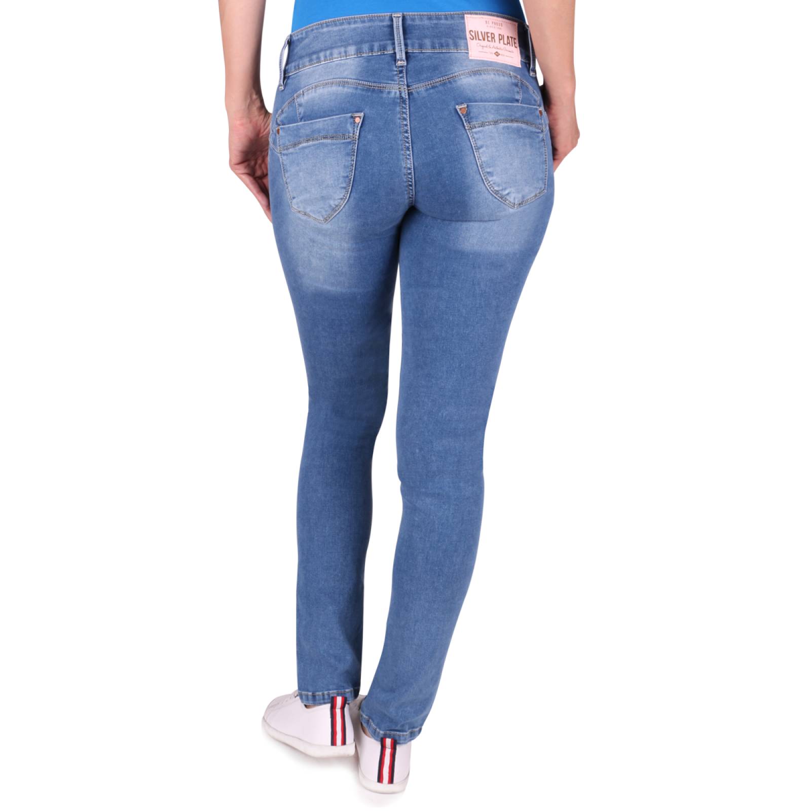 Pantalón Jeans Mujer Silver Plate D7700 Skinny Skinny