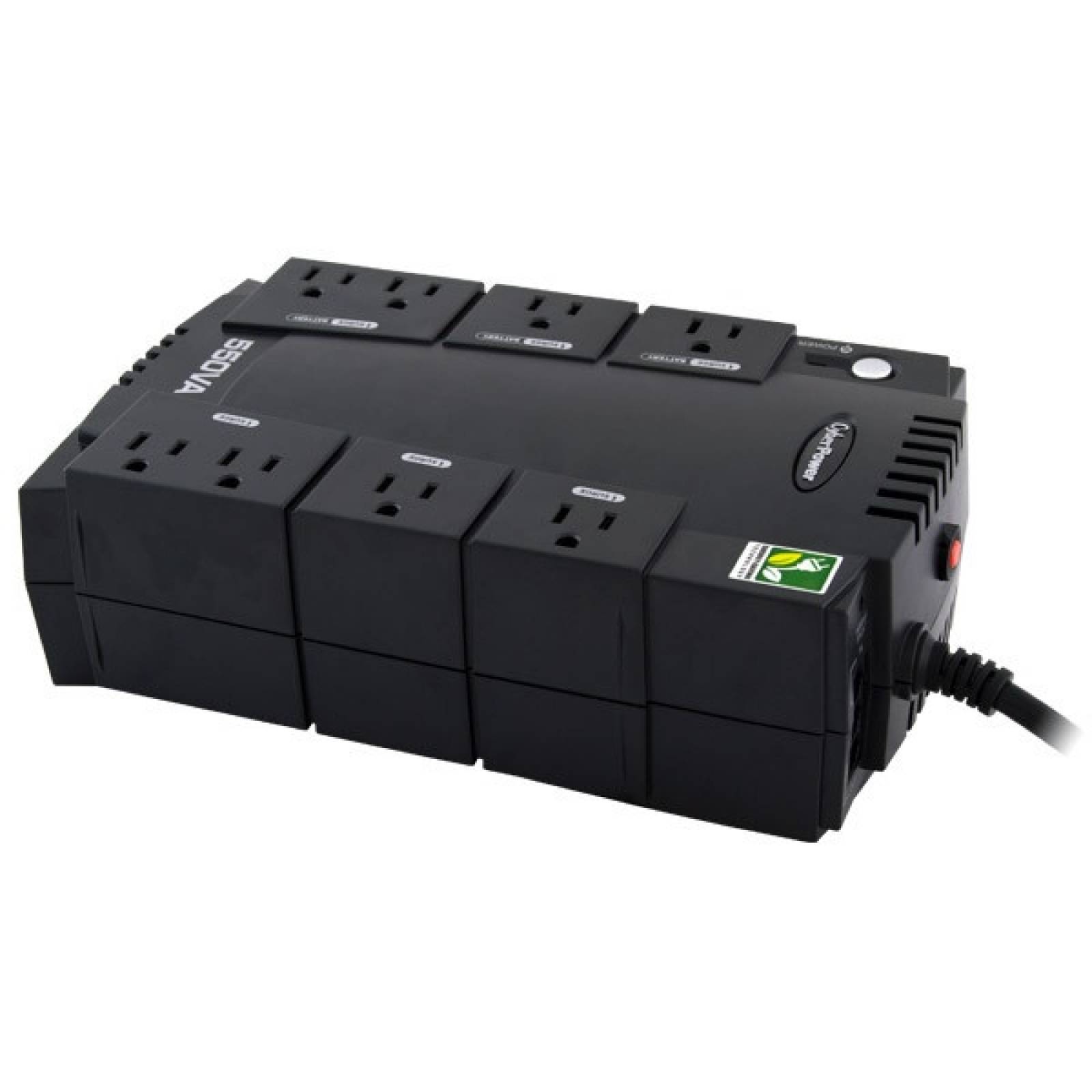No-Break CyberPower CP550SLG - 550 VA, 330 W, 8 h, Negro, Hogar y Oficina