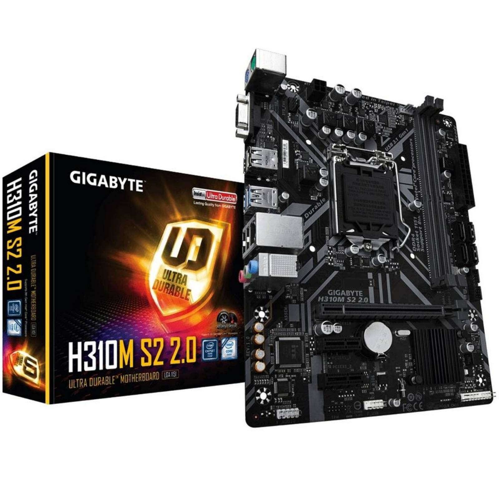 Tarjeta Madre GIGABYTE H310M S2 2.0 1151 DDR4 Micro ATX