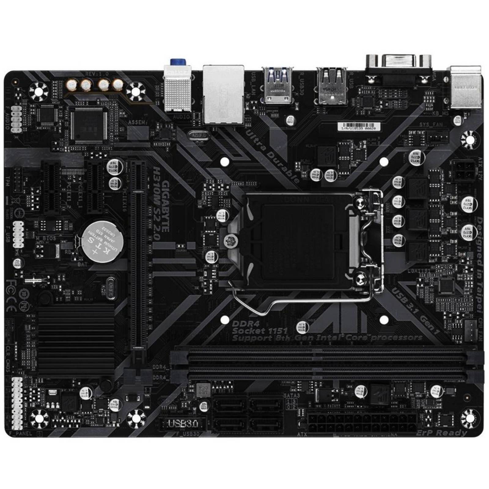 Tarjeta Madre GIGABYTE H310M S2 2.0 1151 DDR4 Micro ATX