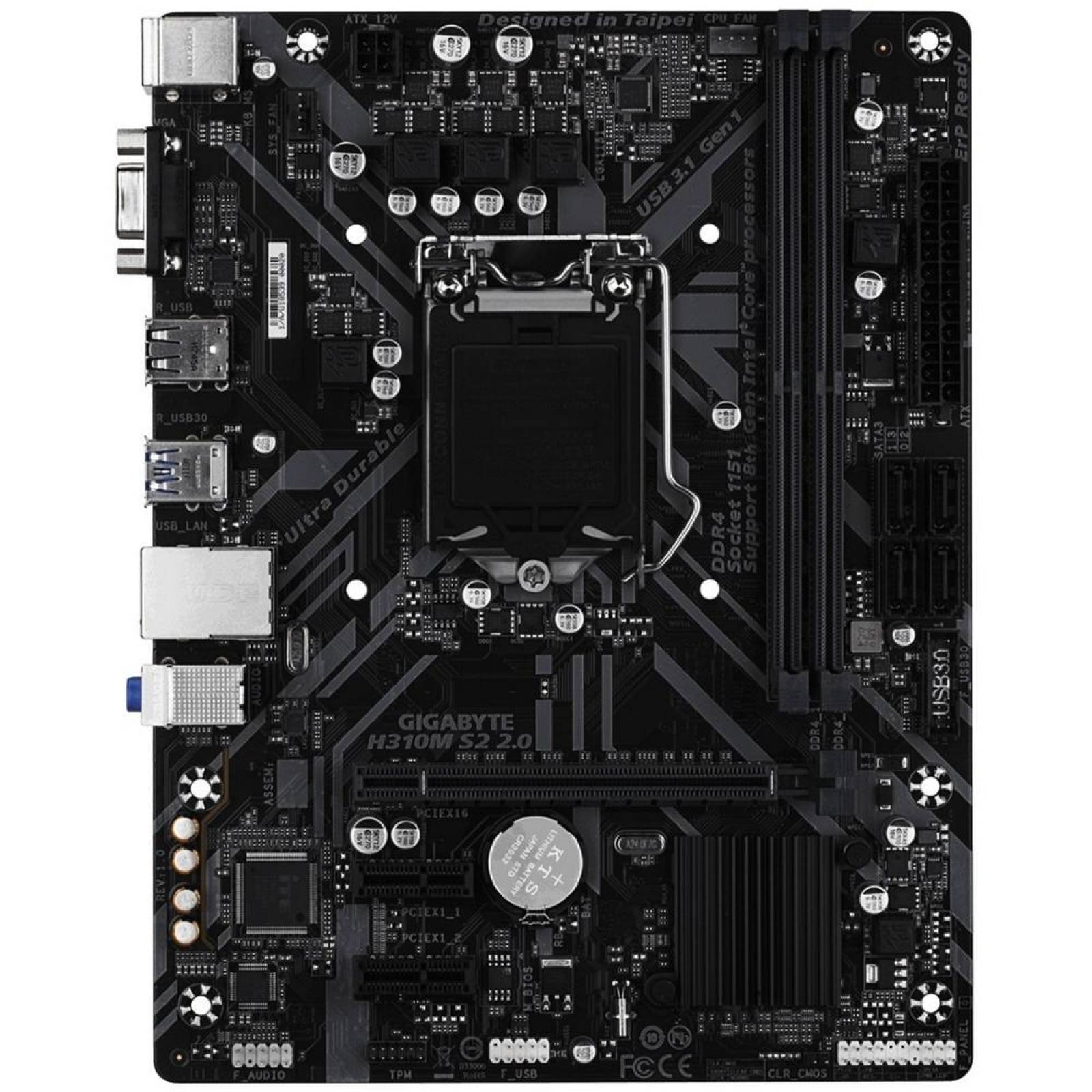 Tarjeta Madre GIGABYTE H310M S2 2.0 1151 DDR4 Micro ATX