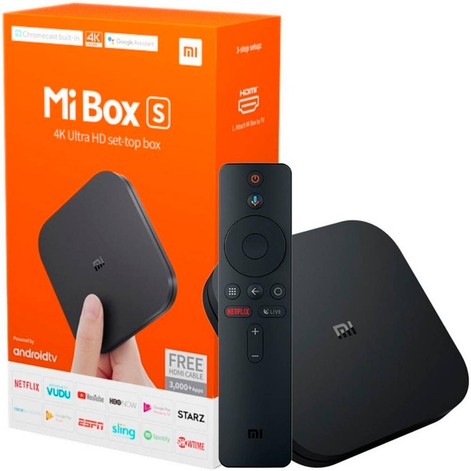 Android TV XIAOMI Mi Box 4K Ultra HD Chromecast Asistente Google HDMI