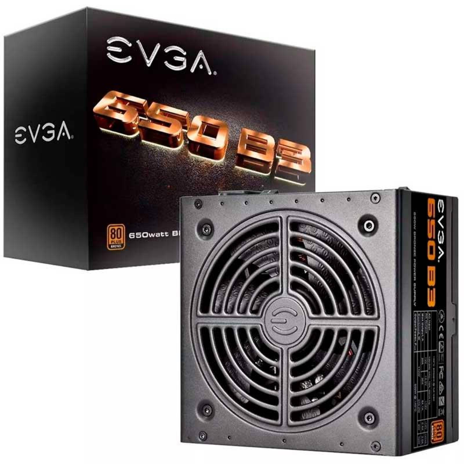 Fuente de Poder PC 650W Gamer EVGA 80 Plus Bronze 220-B3-0650-V1