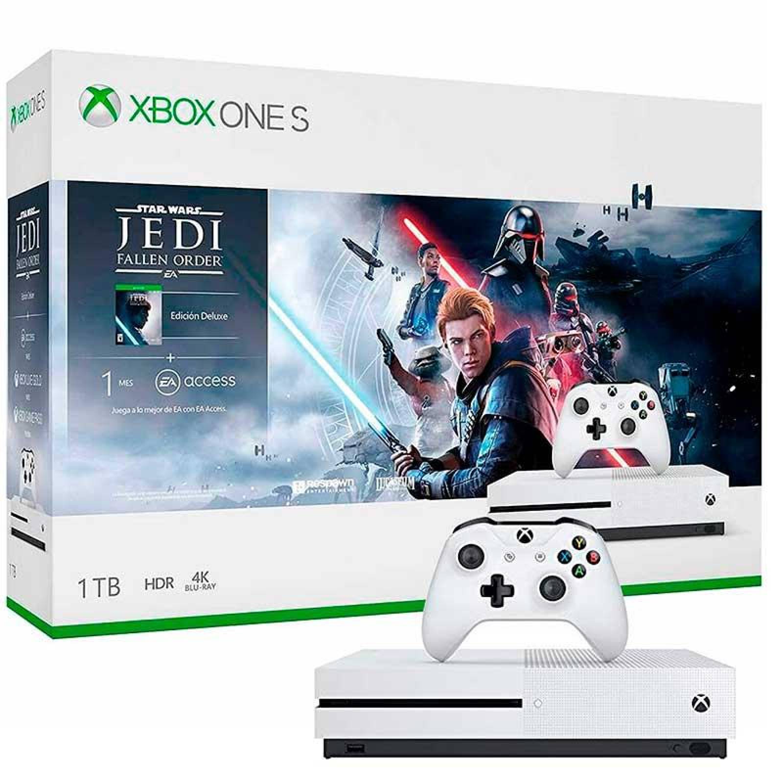 Consola MICROSOFT XBOX ONE S 1TB Ultra HD 4K Jedi Fallen Star Wars 
