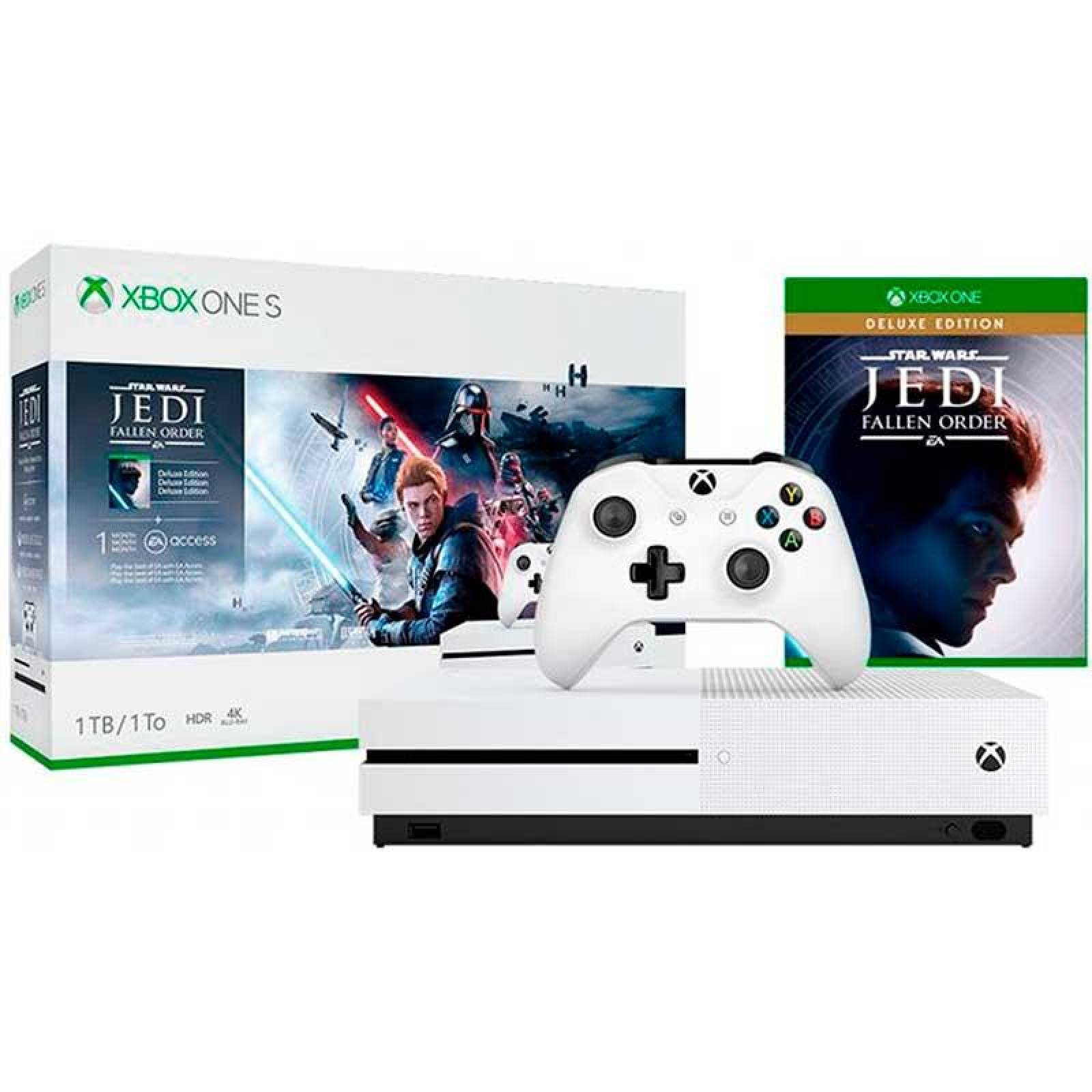 Consola MICROSOFT XBOX ONE S 1TB Ultra HD 4K Jedi Fallen Star Wars 