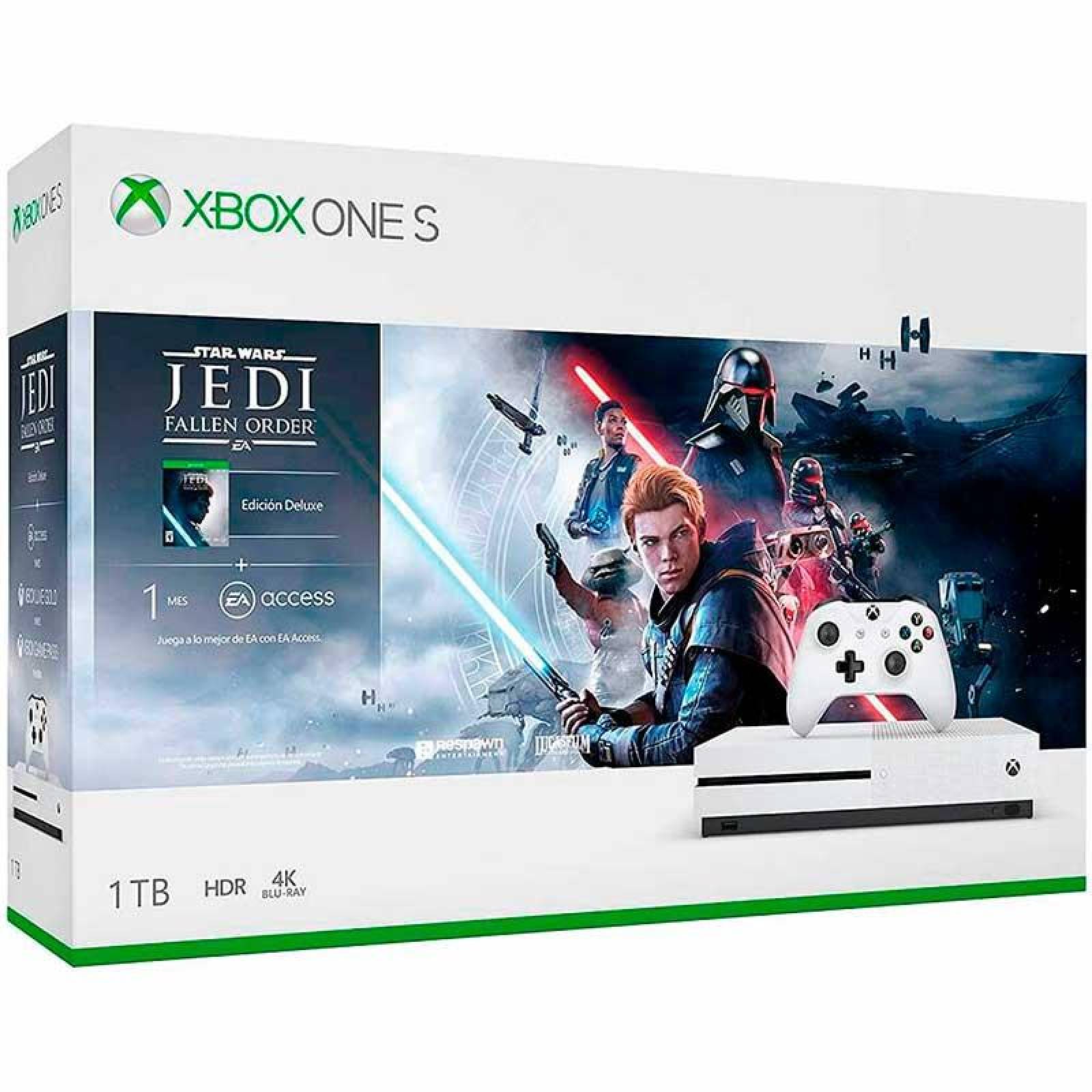 Consola MICROSOFT XBOX ONE S 1TB Ultra HD 4K Jedi Fallen Star Wars 