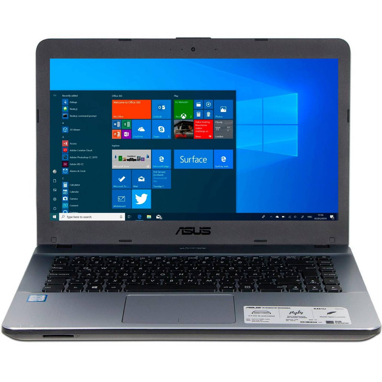 Laptop ASUS ViviBook Max X441UA I3 6006U 4Gb 1TB 14 Win10 Silver X441UA-WX086T  ReAcondicionado 