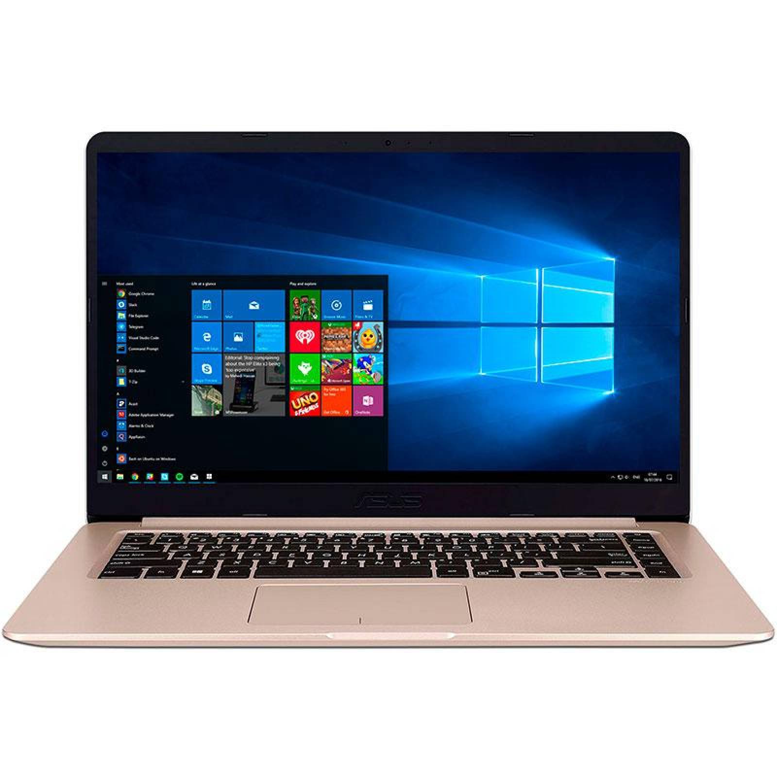 Laptop ASUS VivoBook S15 I7-8550U 8GB 1TB 15.6 Geforce MX150 Wind10 Oro S510UN-BQ050T Reacondicionado 