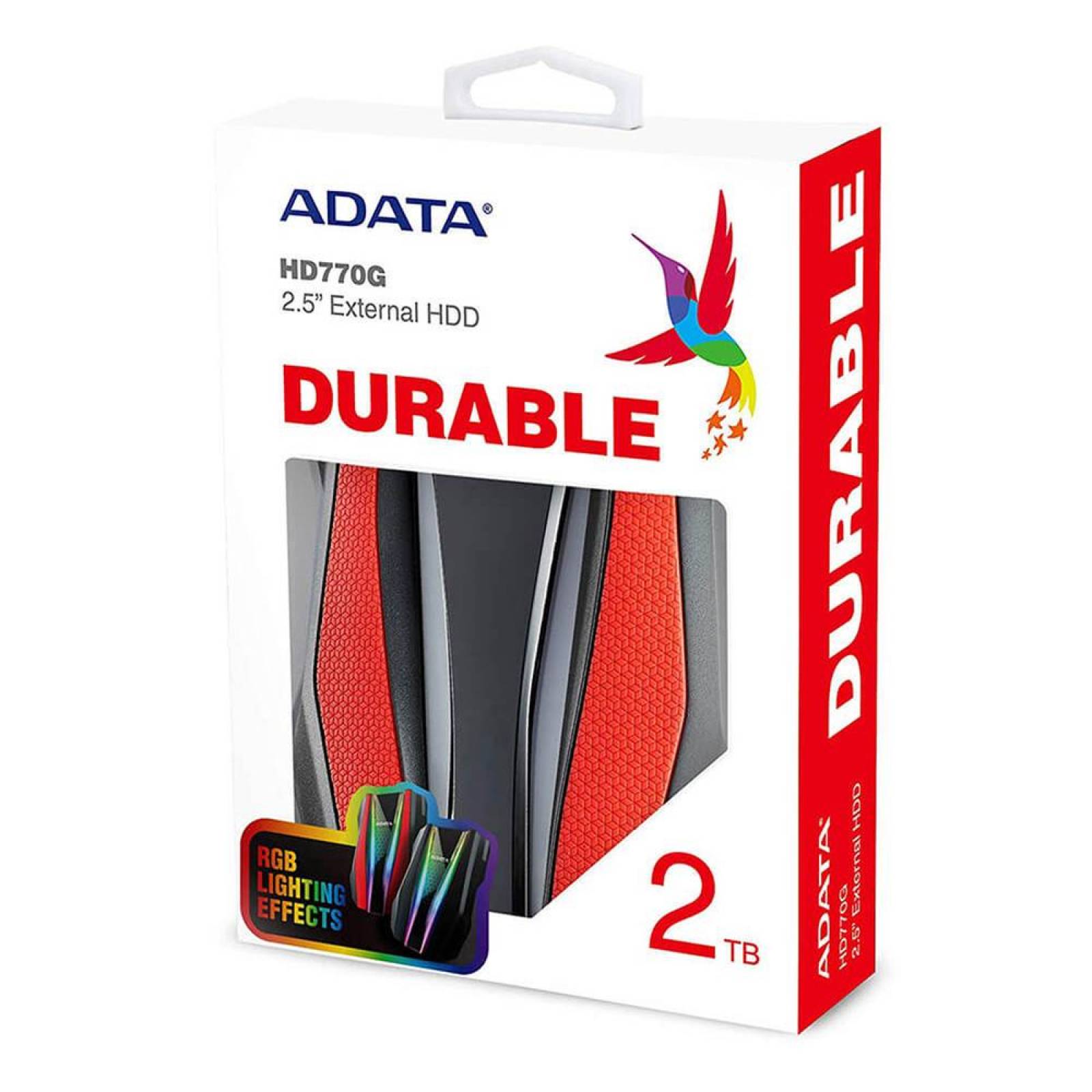 Disco Duro Externo 2TB ADATA HD770G USB 3.2 RGB Uso Rudo Portatil Xbox One PS4 PC AHD770G-2TU32G1-CRD 