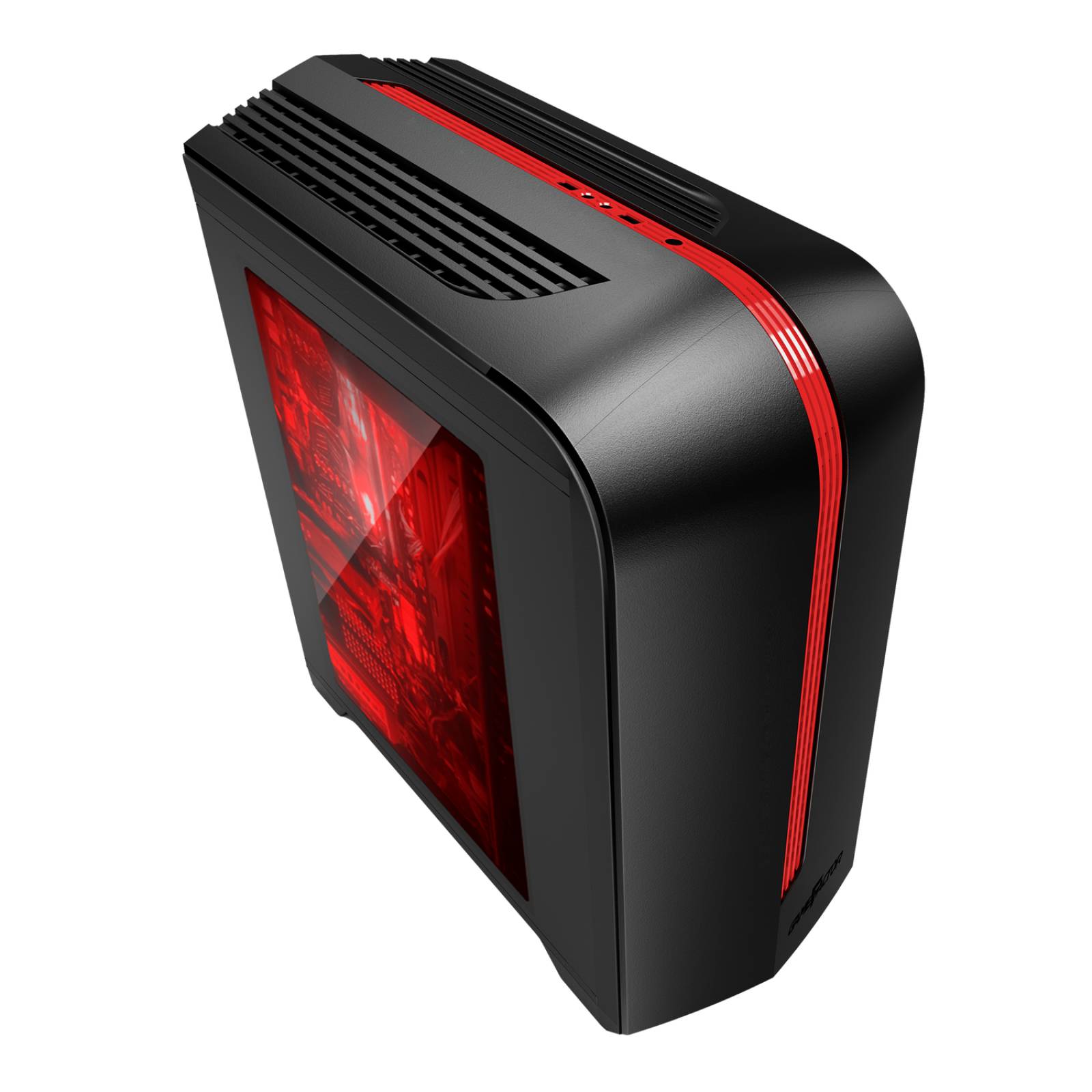 Gabinete Gamer GAME FACTOR CSG500 Micro ATX 2 ventiladores USB 3.0 Rojo 