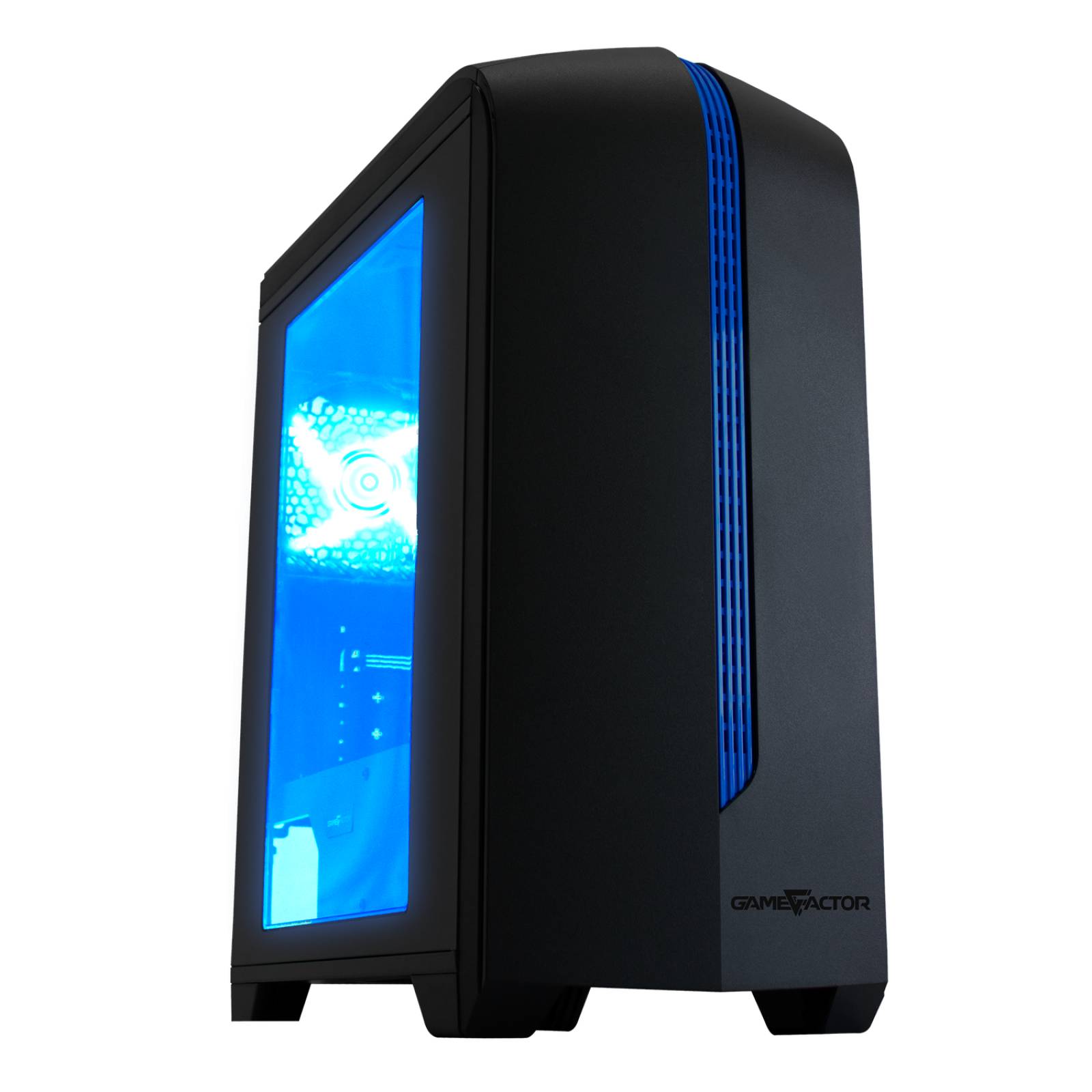 Gabinete Gamer GAME FACTOR CSG500 Micro ATX 2 ventiladores USB 3.0 Azul 