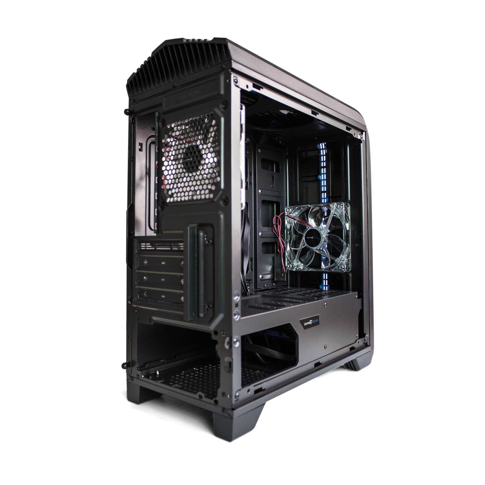 Gabinete Gamer GAME FACTOR CSG500 Micro ATX 2 ventiladores USB 3.0 Azul 