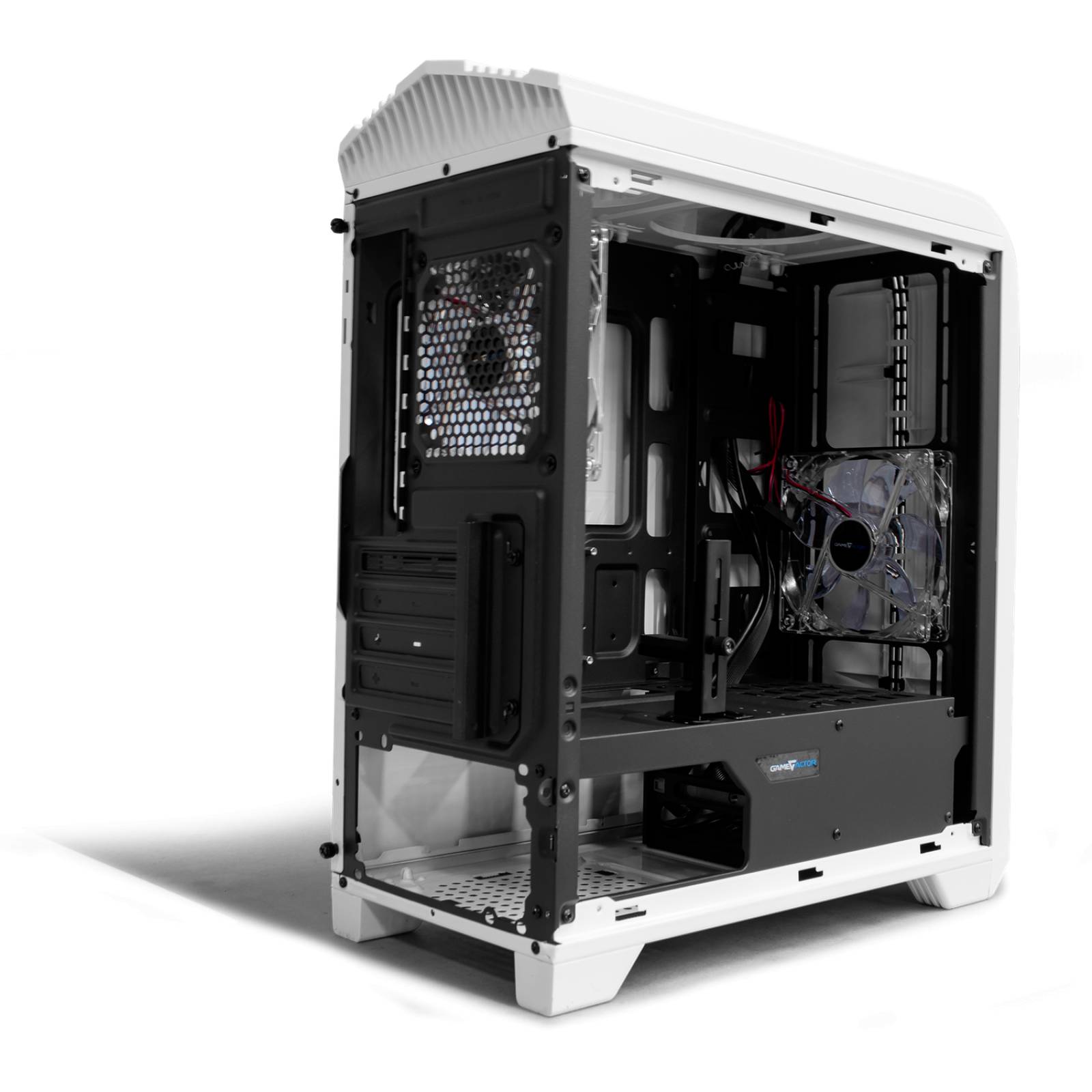 Gabinete Gamer GAME FACTOR CSG500 Micro ATX 2 ventiladores USB 3.0 Blanco