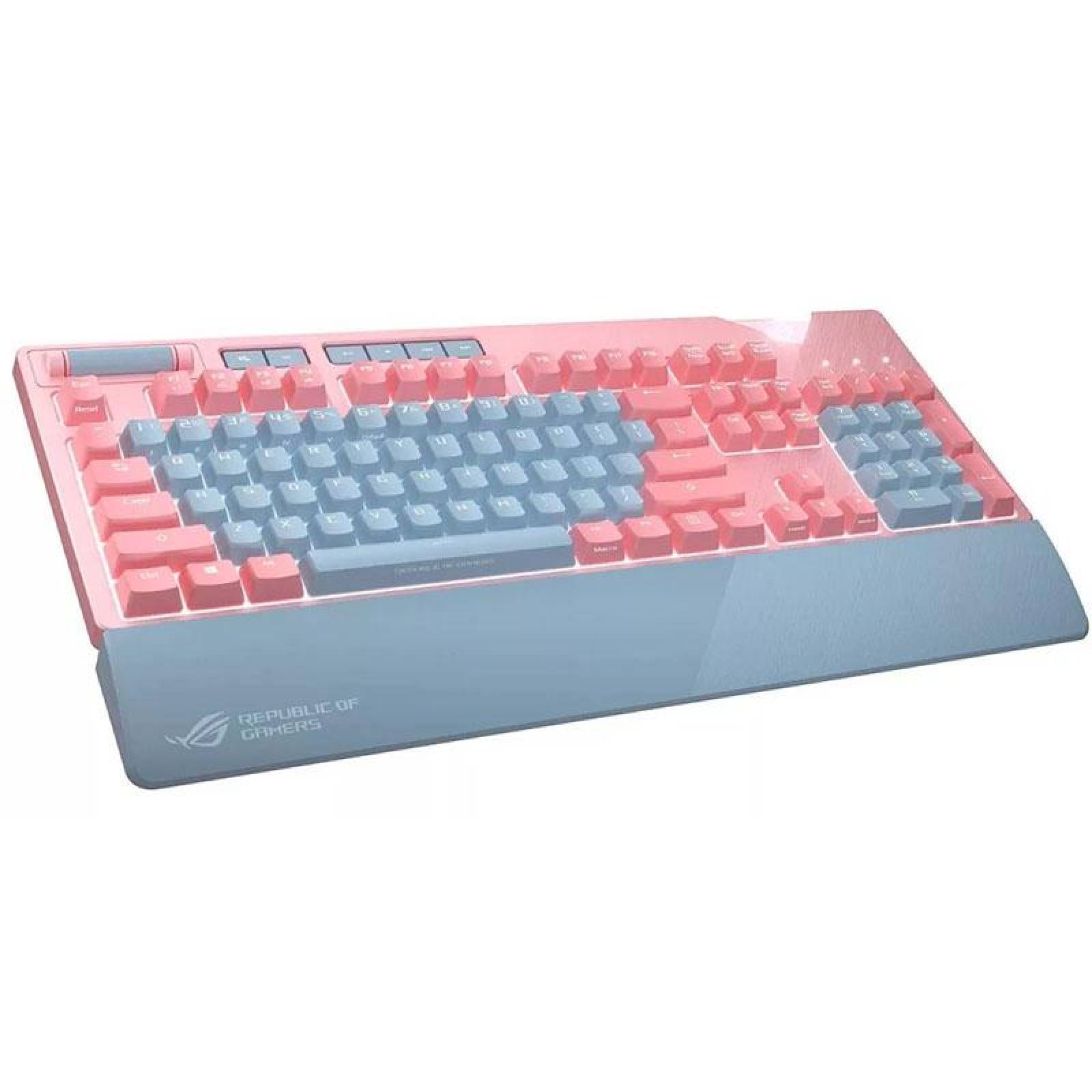 Teclado Gamer ASUS XA01 ROG Strix Flare RGB Pink CherryMX Red AURA Sync Ingles 