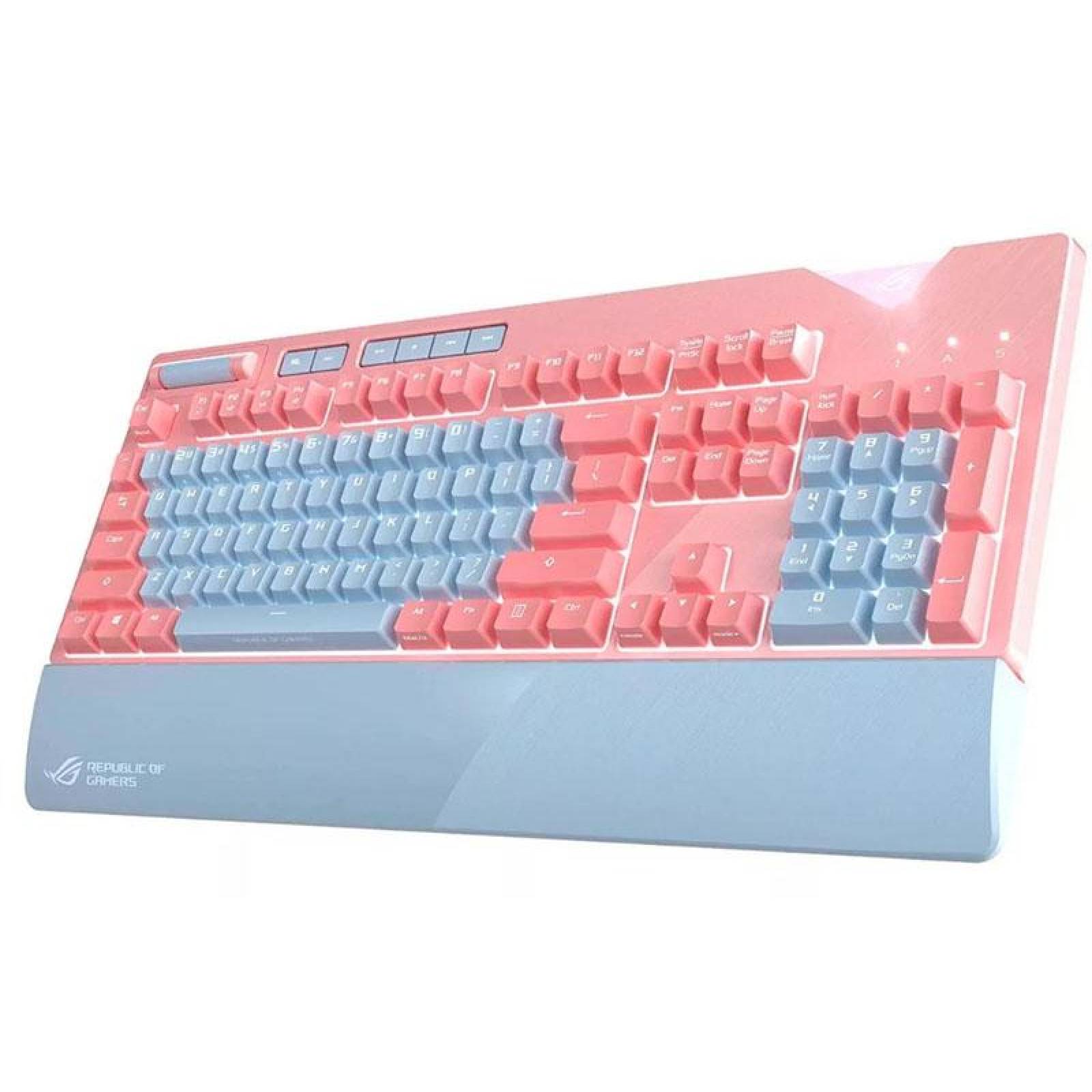 Teclado Gamer ASUS XA01 ROG Strix Flare RGB Pink CherryMX Red AURA Sync Ingles 