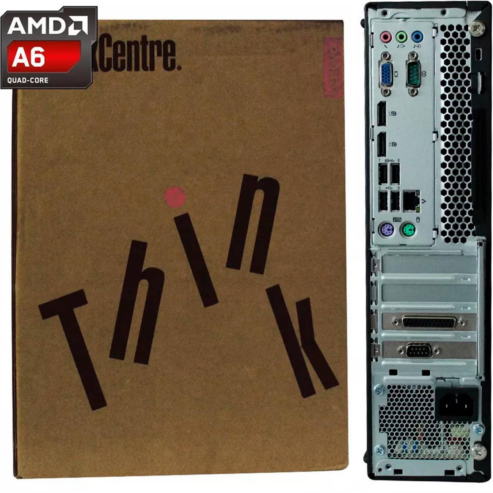 Mini PC LENOVO M725S AMD A6 8GB 500GB Monitor 23.8 Wifi