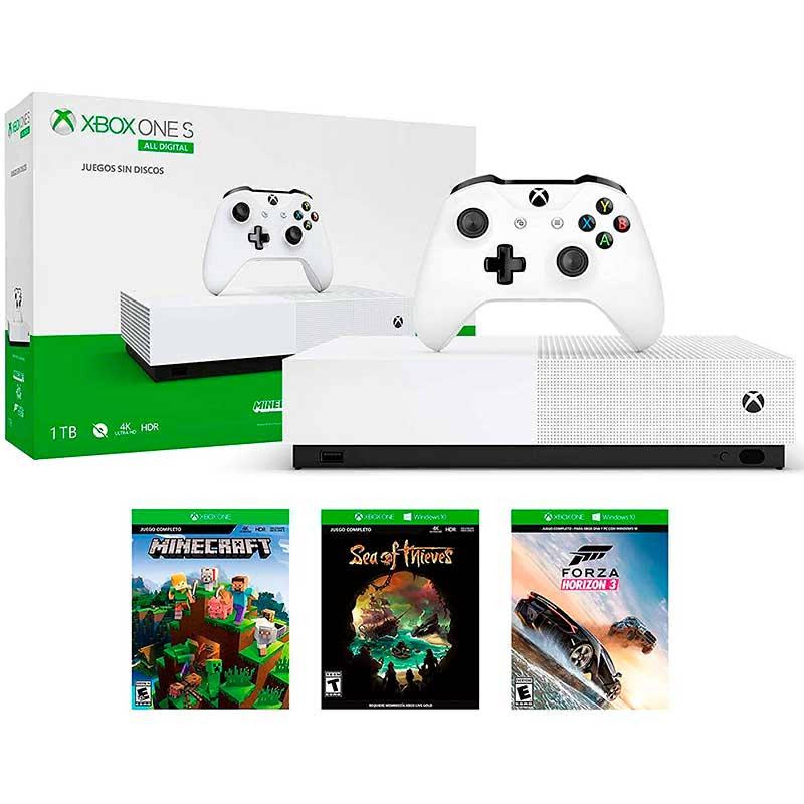 Consola MICROSOFT XBOX ONE S 1TB Edicion All Digital 3 Juegos 