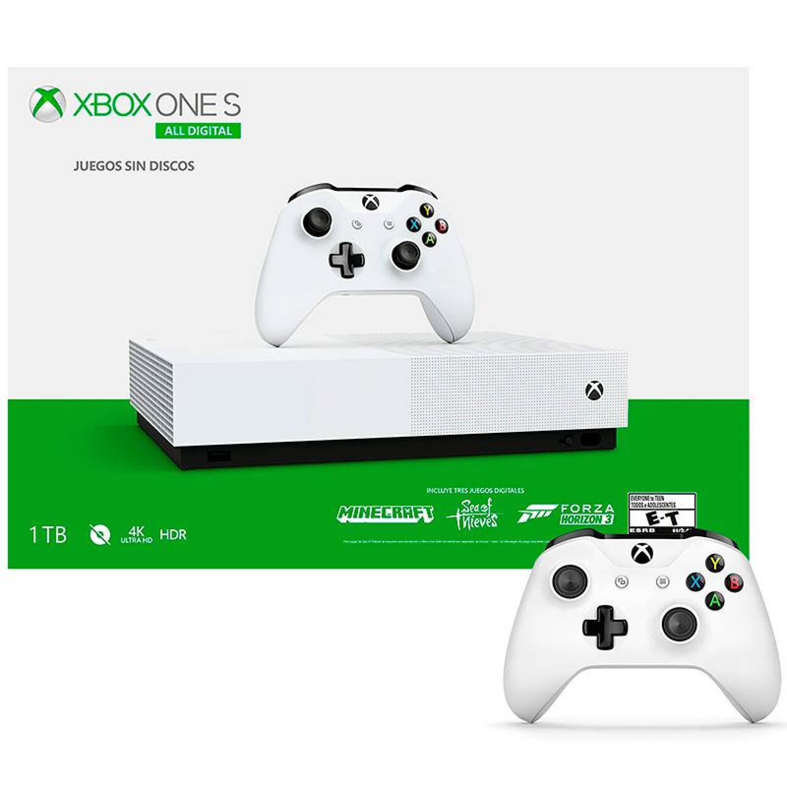 Consola MICROSOFT XBOX ONE S 1TB Edicion All Digital 3 Juegos 