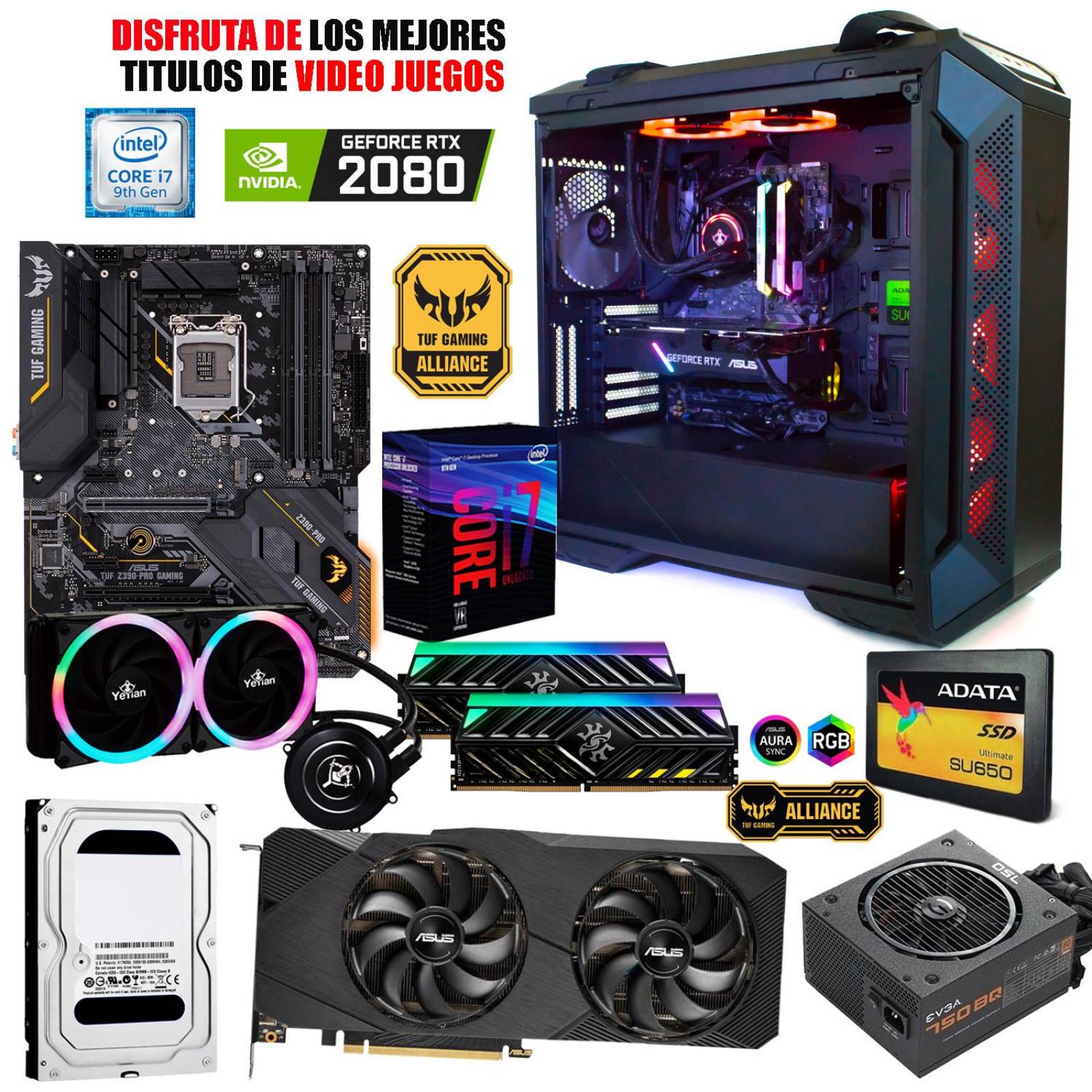 Pc Gamer Xtreme Intel Core I7 9700K Ram 16Gb Unidad Ssd 480Gb Disco 2Tb Rtx 2080 SUPER 