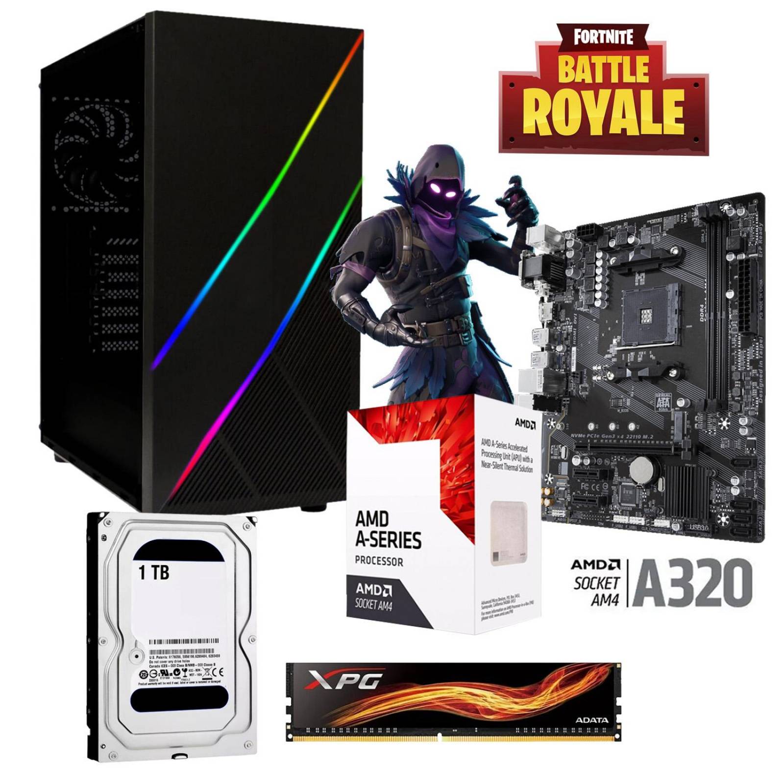 Pc Gamer Xtreme Amd A10 9700 Ram 16Gb Disco 1tb Graficos Radeon R7 