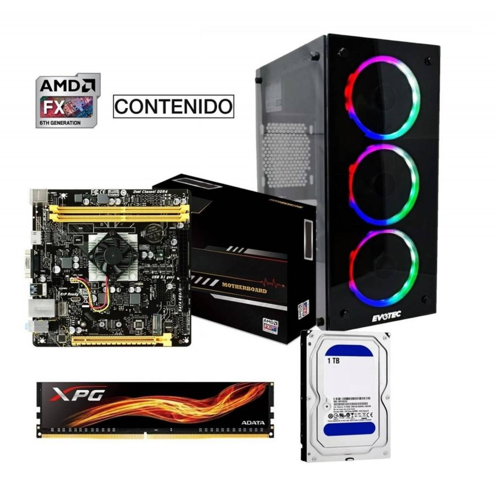 Computadora Pc Amd A10 Fx 8800E Ram 8Gb Disco 500Gb Radeon R7 