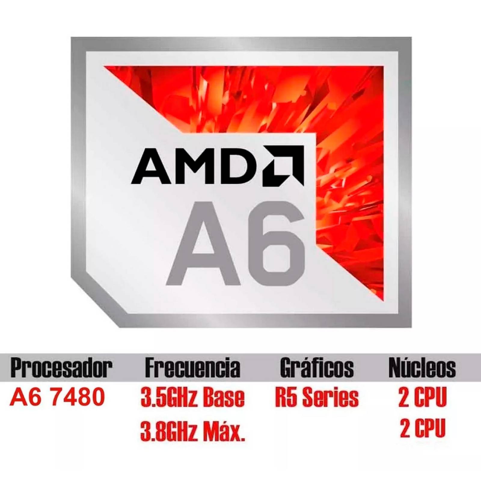 Kit de Actualizacion AMD A6 7480 A68MHE 8GB Graficos Radeon R5 