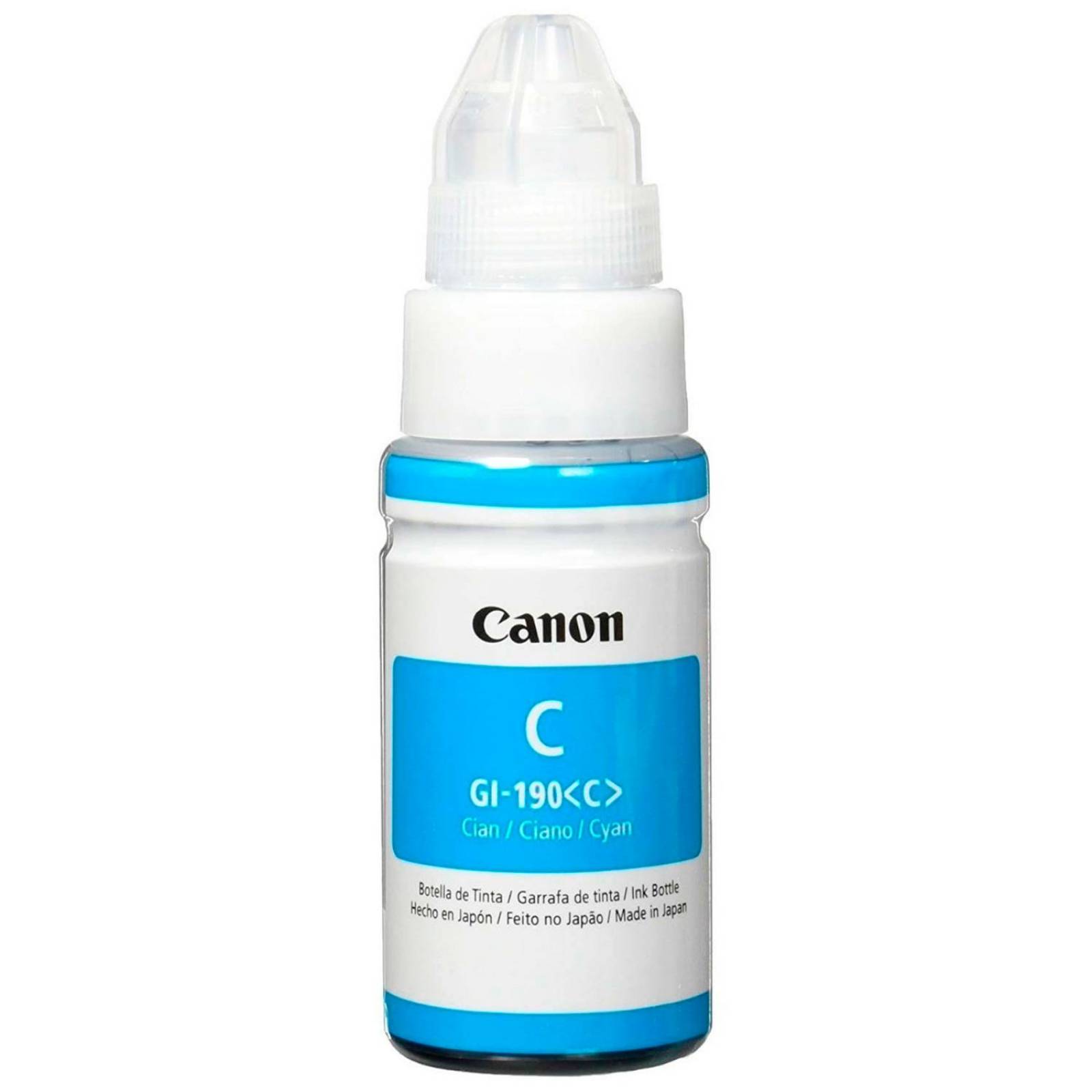 Botella de Tinta CANON PIXMA GI-190C G1100 G1110 G2100 G2110 G3100 G3110 70ml Cyan 0668C001AA 