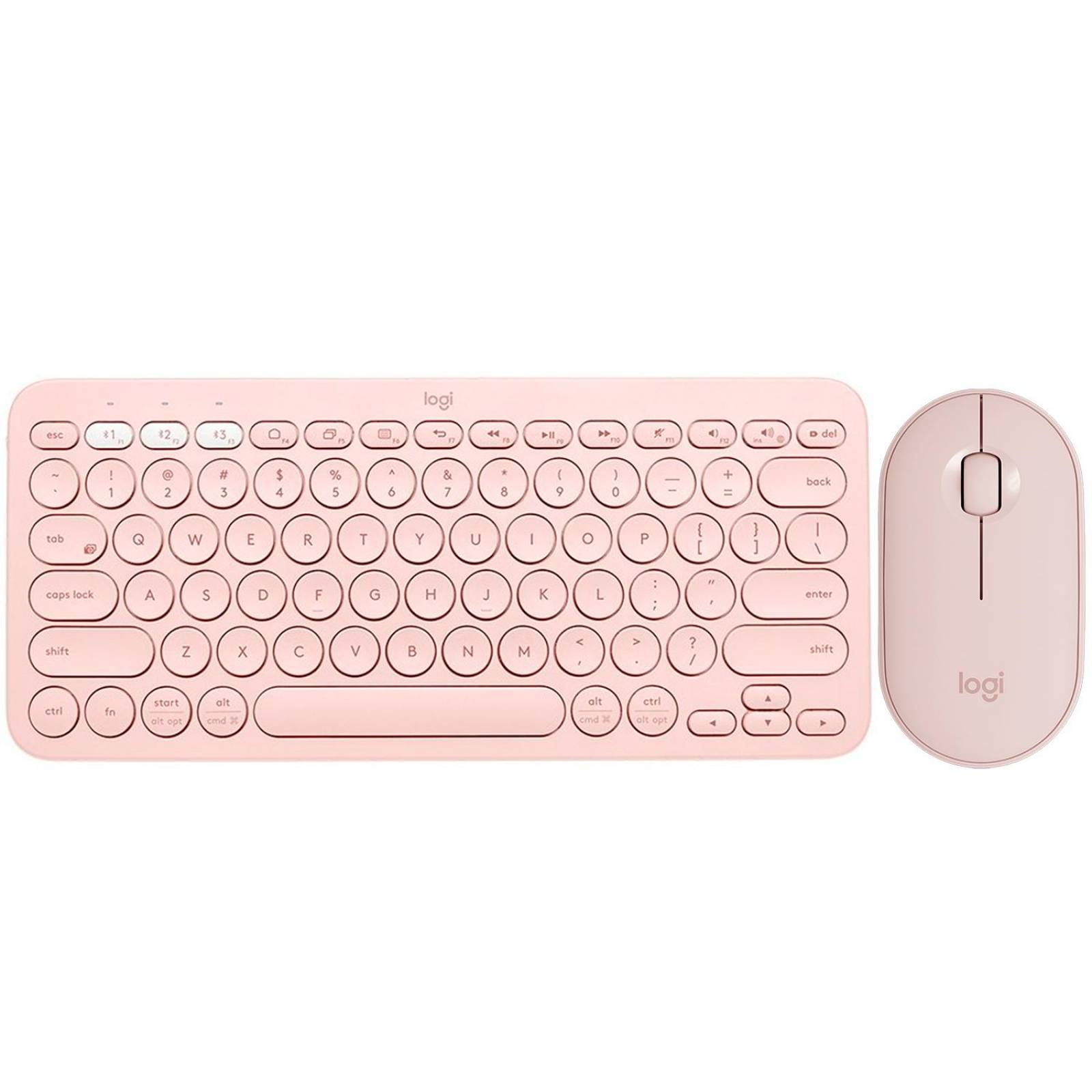 Kit Teclado Mouse LOGITECH K380 M350 Bluetooth Rosa 