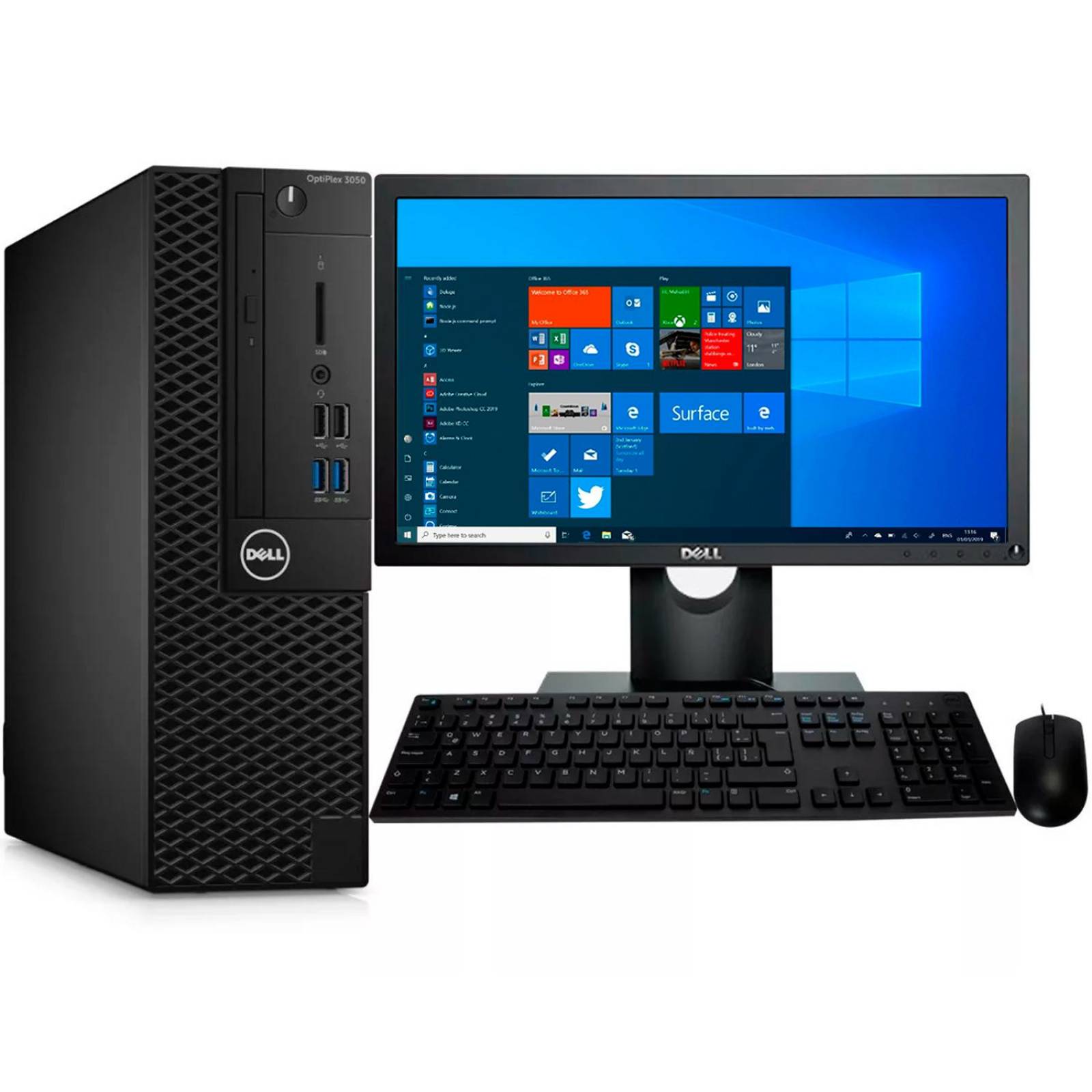 Computadora PC Dell Optiplex 3050 I5 7500 8GB 500GB W10 Monitor 19 Negro ReAcondicionado 