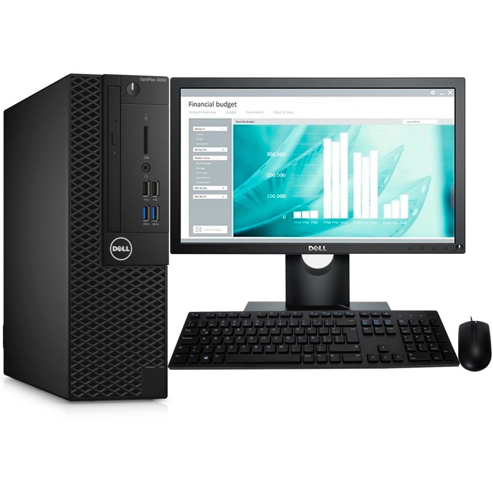 Computadora Pc Dell Optiplex 3050 I5 7500 8gb 500gb W10 Monitor 19 Neg 6893