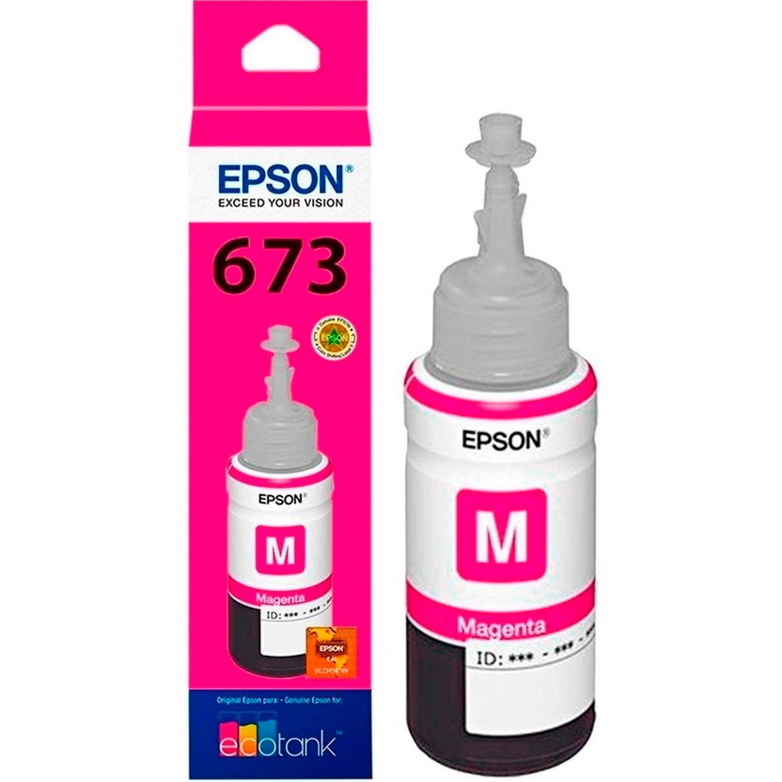 Botella Tinta EPSON T673 L800 L805 L810 L850 L1800 Magenta T673320-AL 