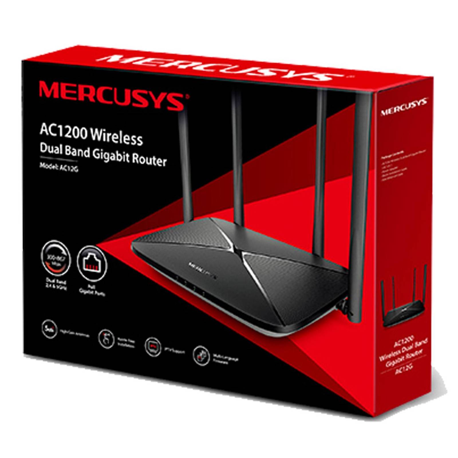 Router Inalambrico MERCUSYS AC12G AC1200 Dual Band 802.11ac 1200Mbps 