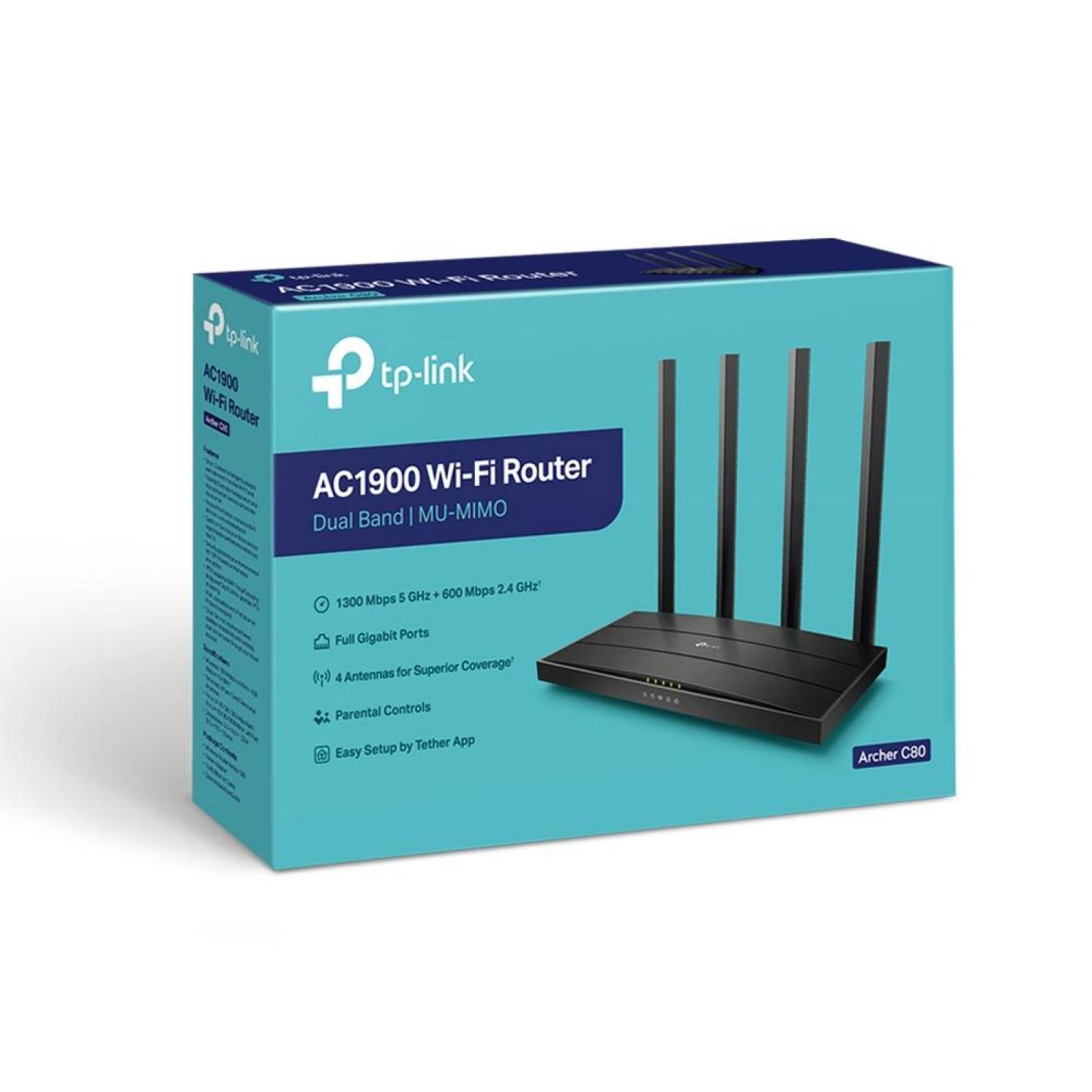 Router Inalambrico gamer TP-LINK ARCHER C80 AC1900 802.11ac 1900Mbps 