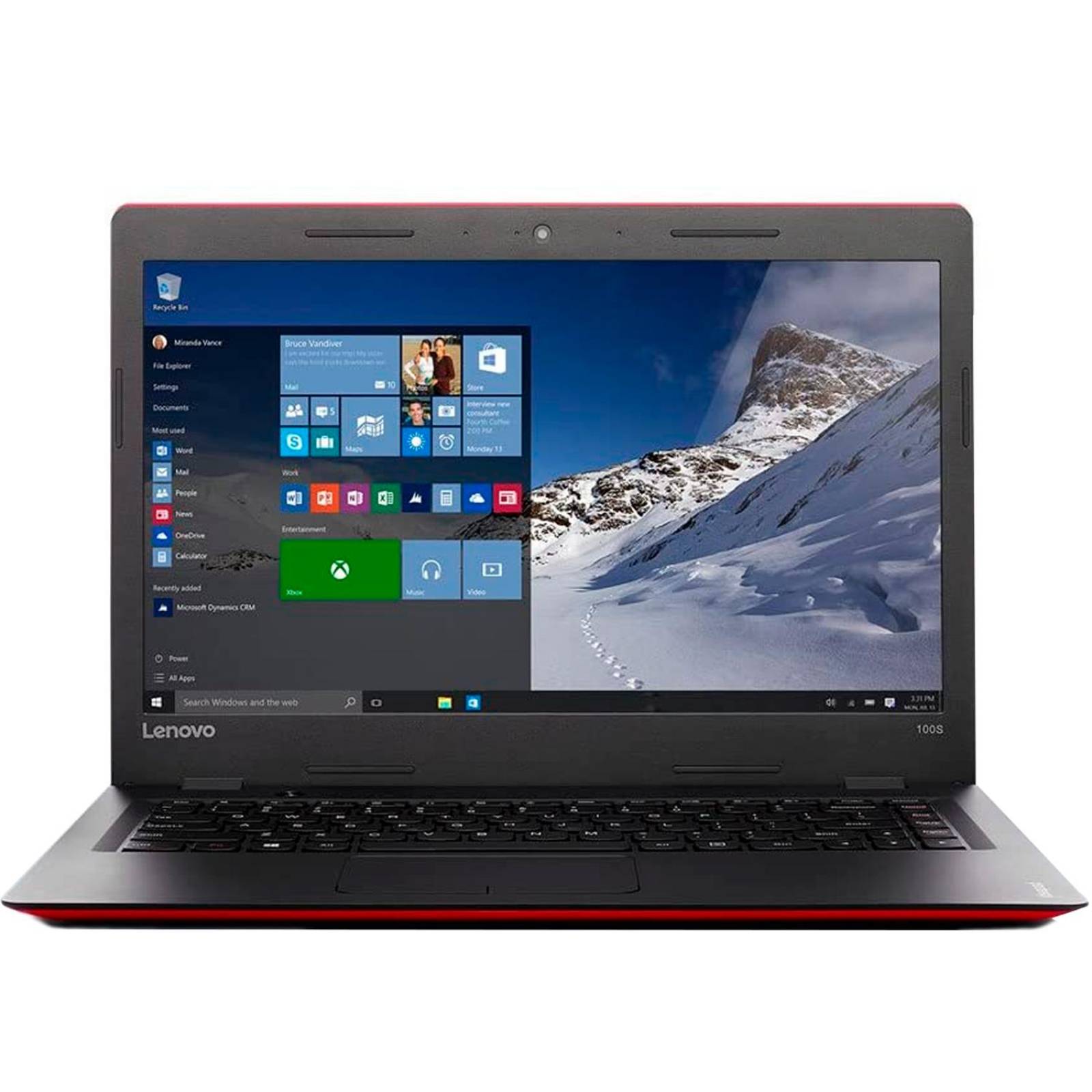 Laptop LENOVO IDEAPAD 100S-14IBR Celeron N3050 2GB 32GB 14 Win10 Rojo 80R9004MLM 