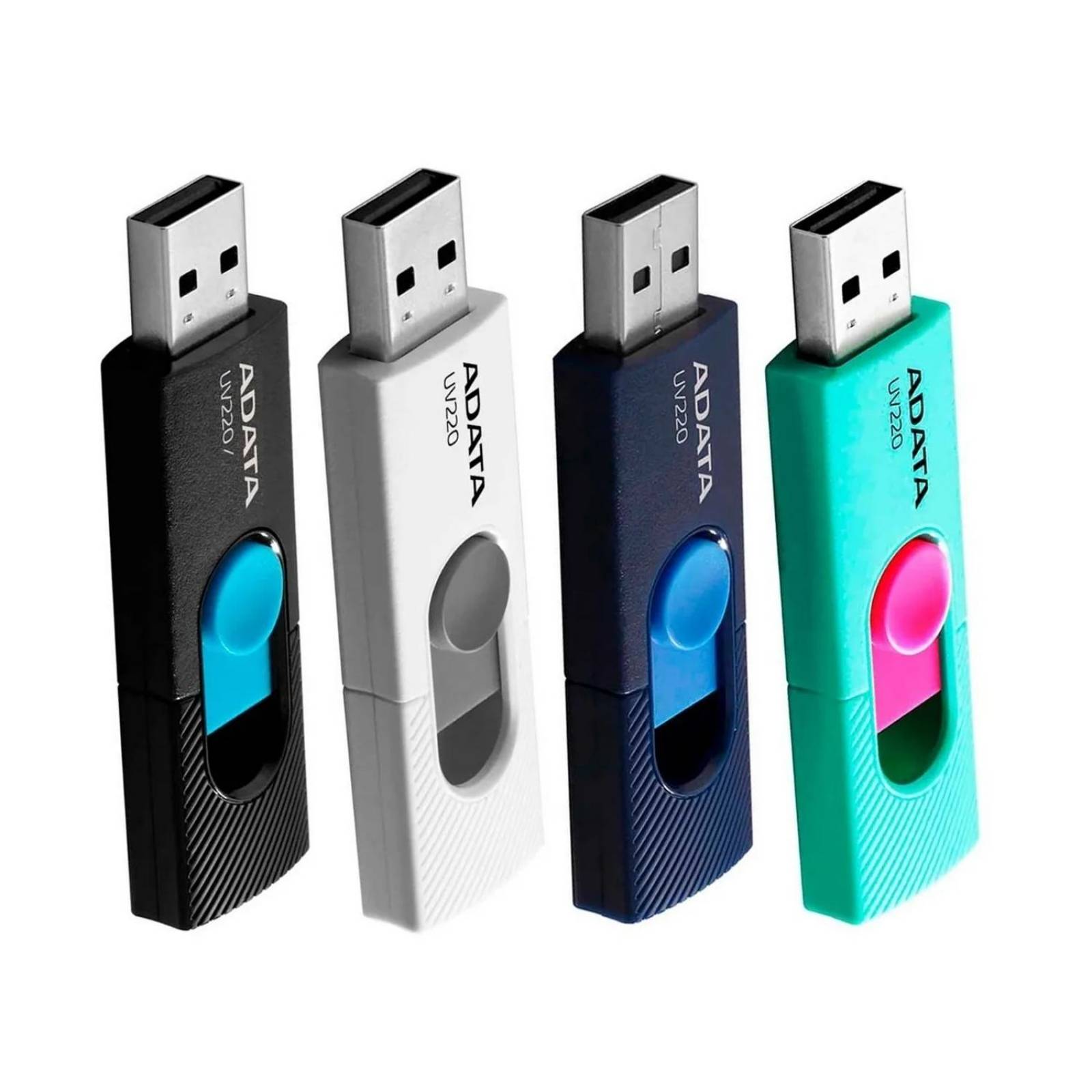 Memoria USB 64GB ADATA UV220 2.0 Retractil Flash Drive AUV220-64G-RBKBL 