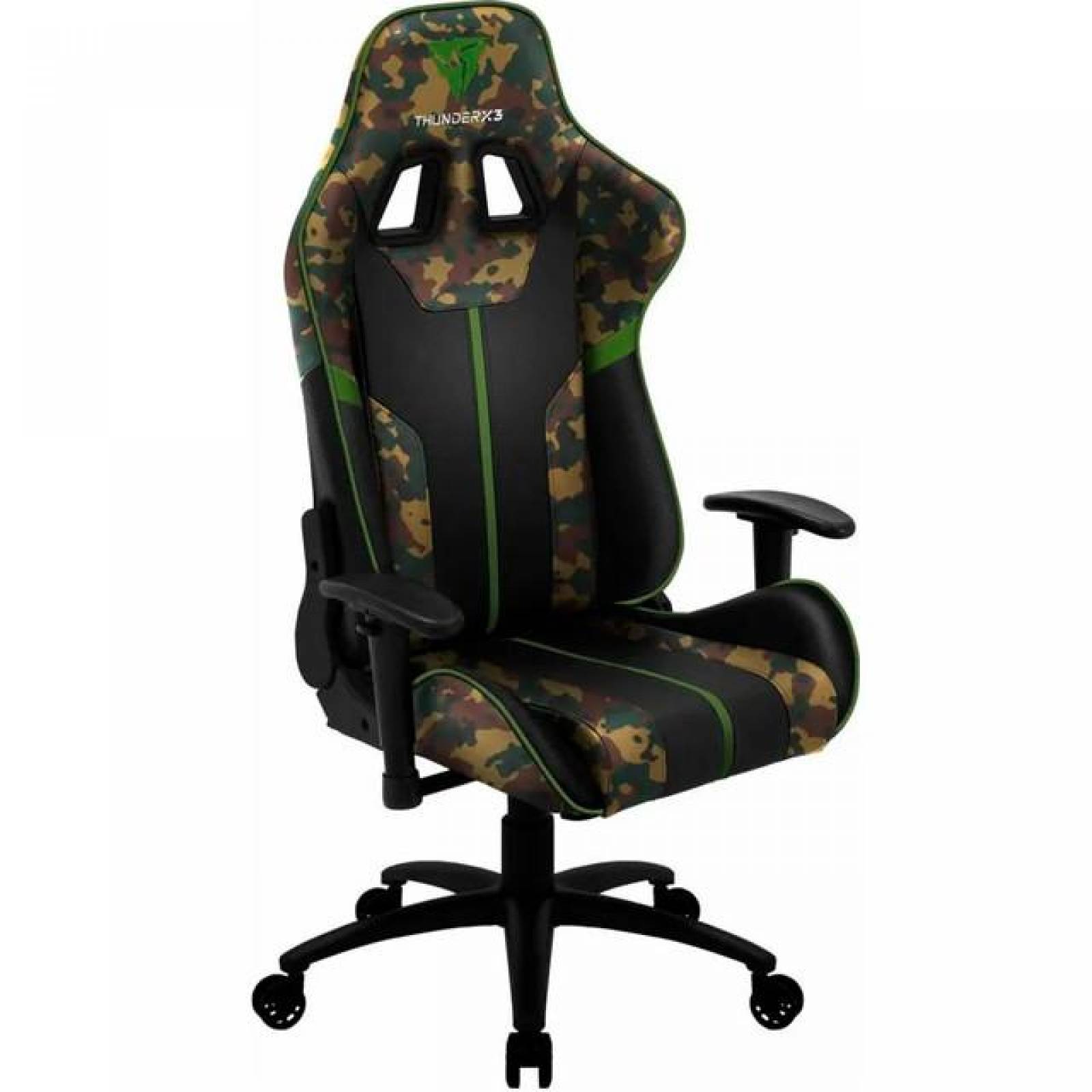Silla Gamer THUNDER X3 BC3 CAMO Ergonomico Reclinable Camuflaje Negro/Verde 