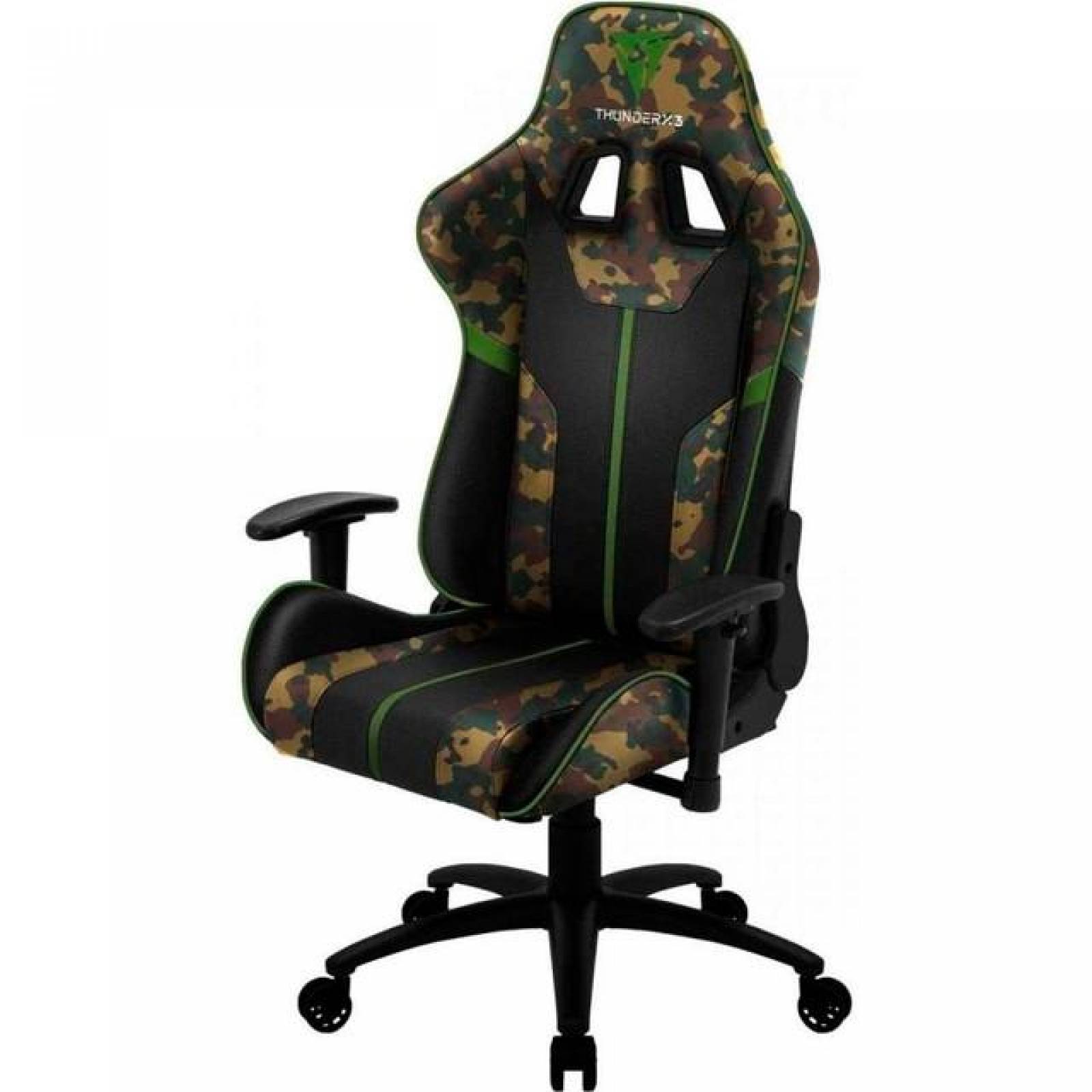 Silla Gamer THUNDER X3 BC3 CAMO Ergonomico Reclinable Camuflaje Negro/Verde 