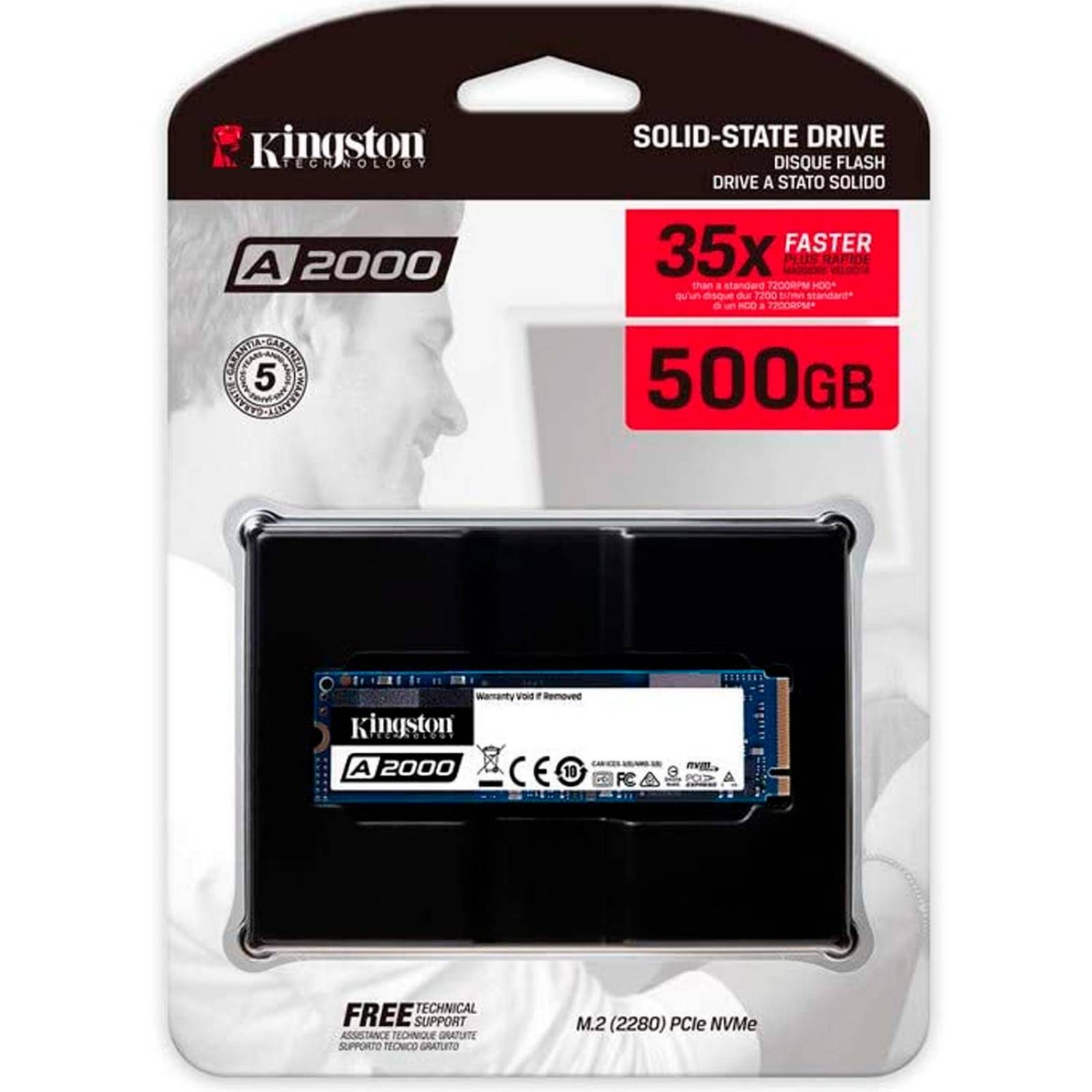 Unidad De Estado Solido Ssd M2 500gb Kingston Sa2000 2280 Nvme 2000mb 0553