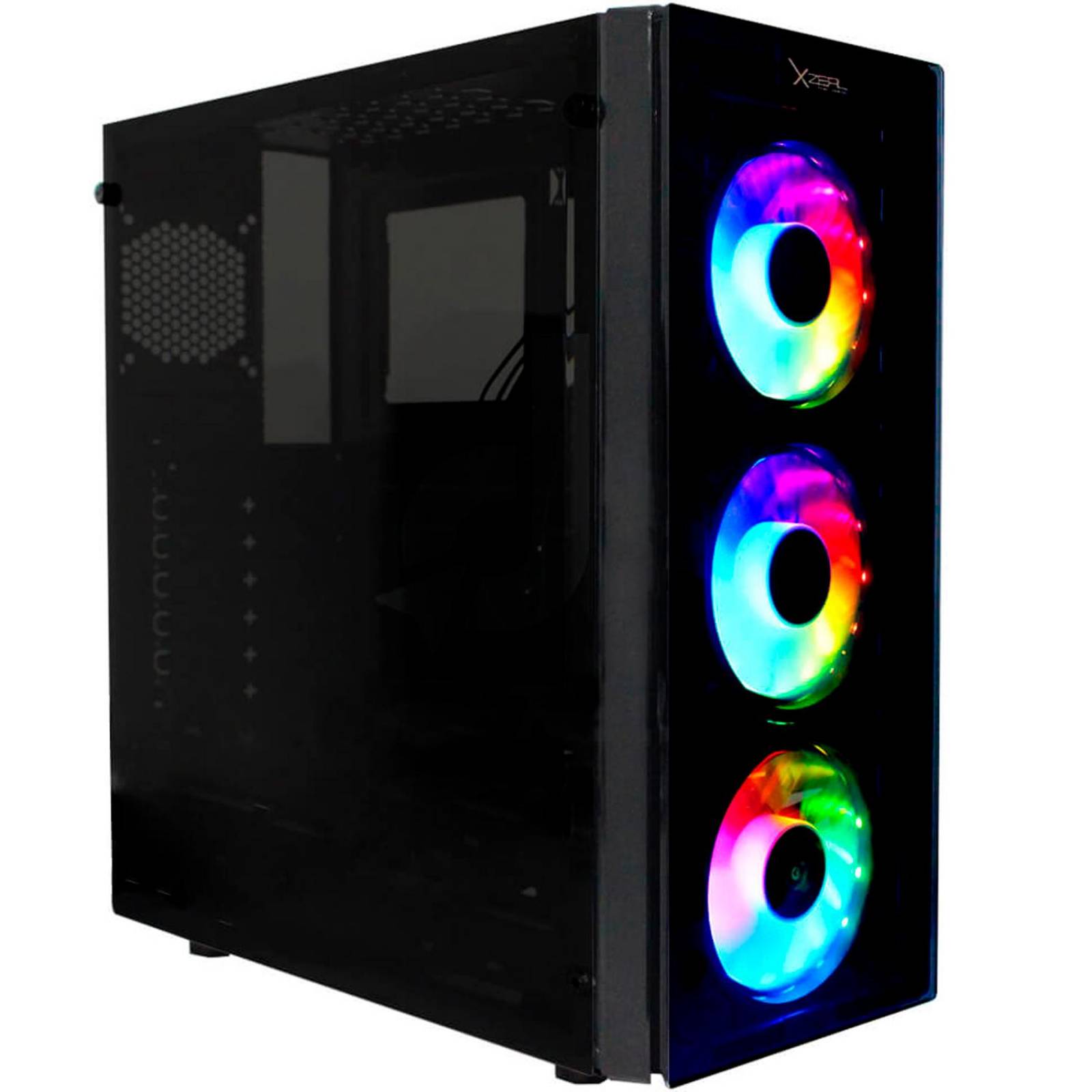 Gabinete Gamer XZEAL XZ110 RGB Cristal Templado 3 Fan Usb 3.0 