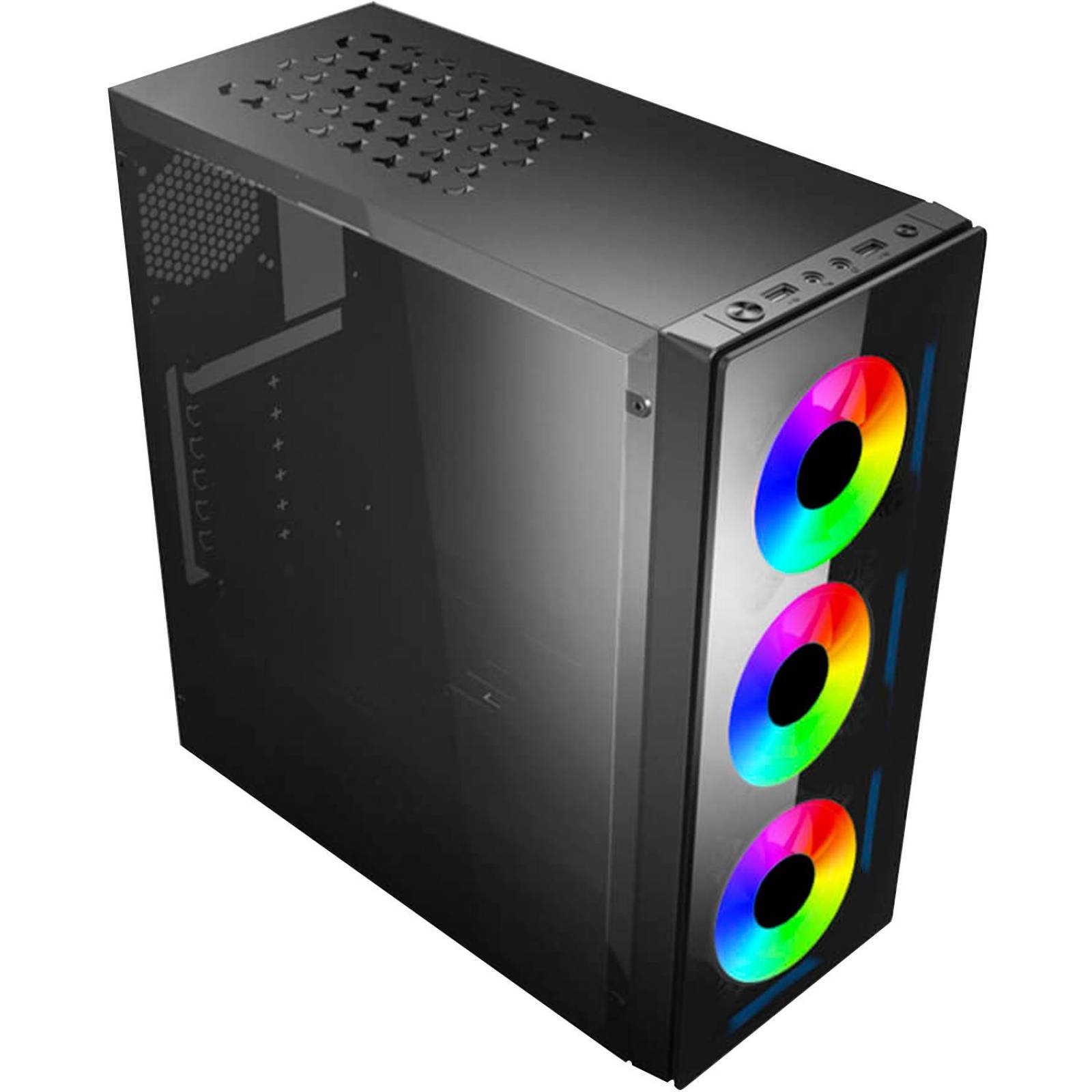 Gabinete Gamer XZEAL XZ110 RGB Cristal Templado 3 Fan Usb 3.0 