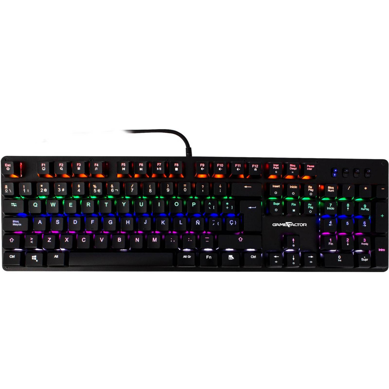 Teclado Gamer Mecanico Switch Rojo Multicolor GAME FACTOR KBG400-RD 