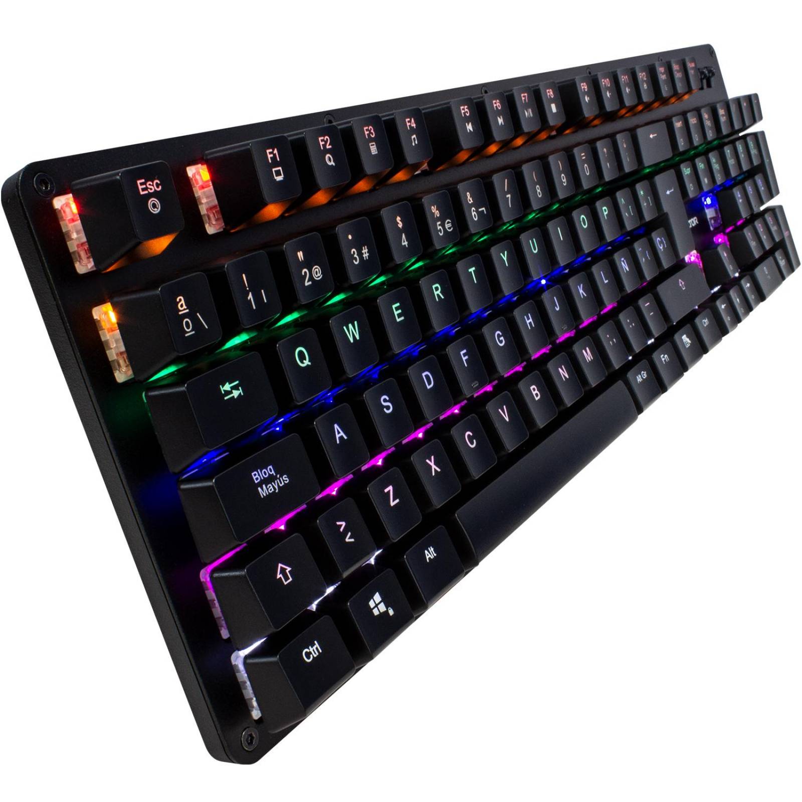 Teclado Gamer Mecanico Switch Rojo Multicolor GAME FACTOR KBG400-RD 