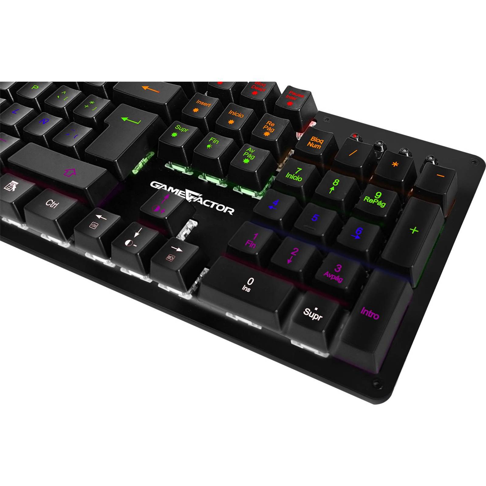 Teclado Gamer Mecanico Switch Rojo Multicolor GAME FACTOR KBG400-RD 