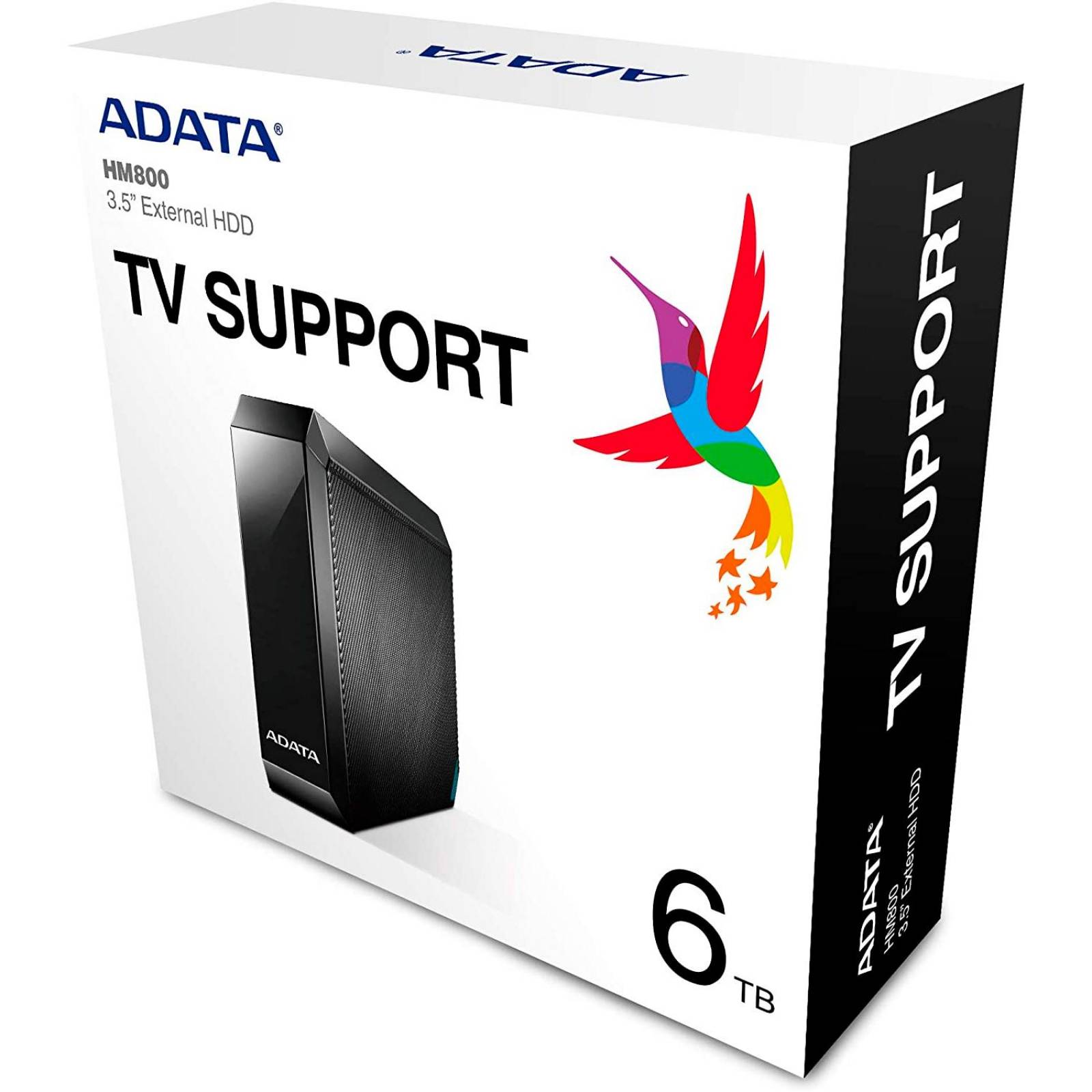 Disco Duro Externo 6TB ADATA HM800 USB 3.2 Graba Video 4K Juegos PS4 Xbox AHM800-6TU32G1-CUSBK 