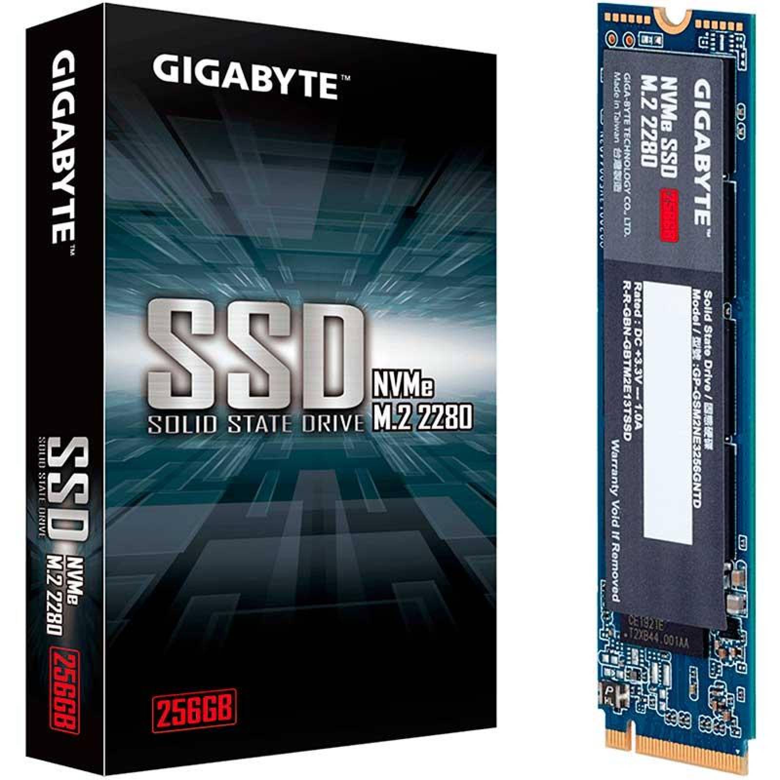 Unidad de Estado Solido SSD M.2 256GB GIGABYTE NVMe PCIe 3.0 1700/1100 MB/s GP-GSM2NE3256GNTD 