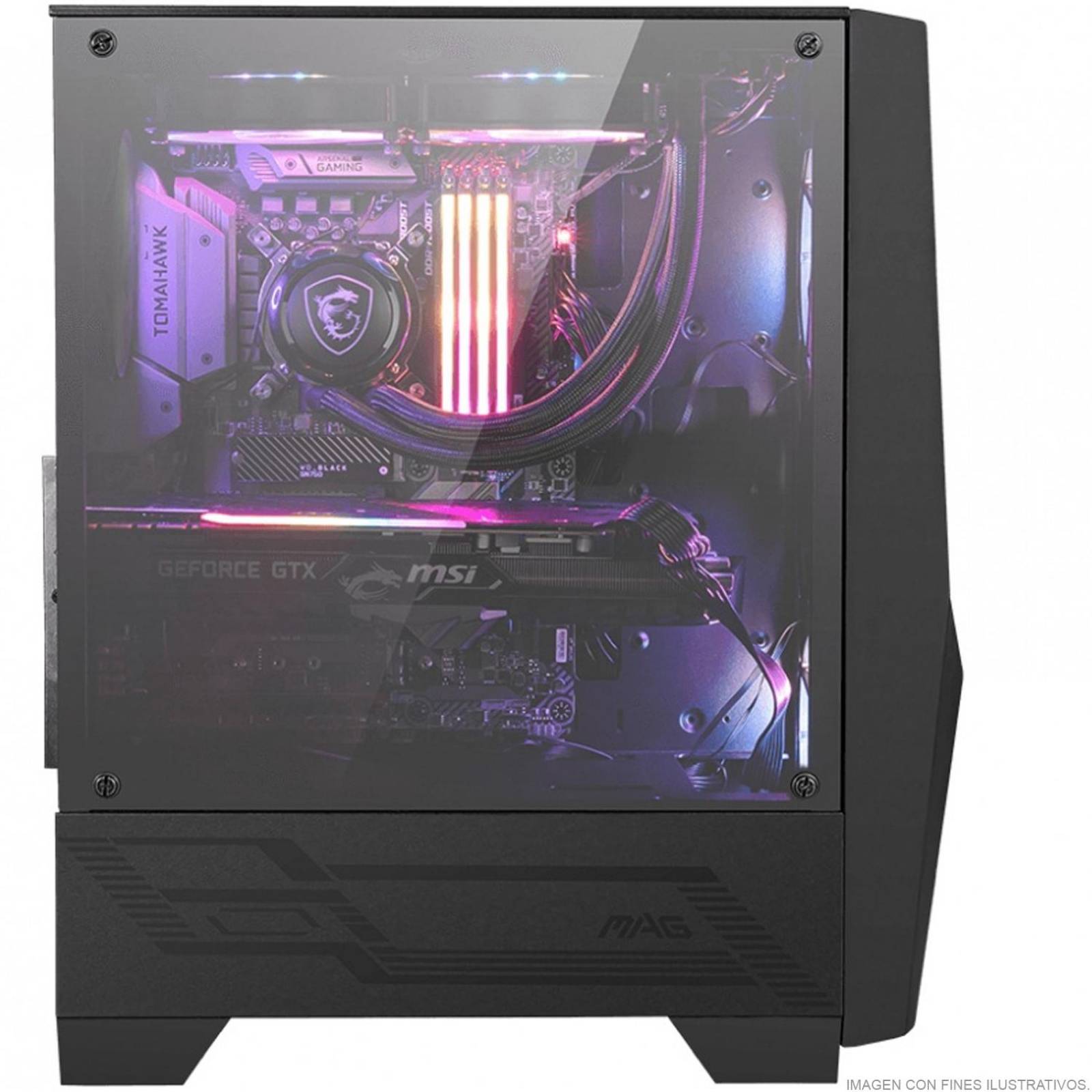 Gabinete Gamer MSI MAG FORGE 100R RGB ATX Cristal templado 